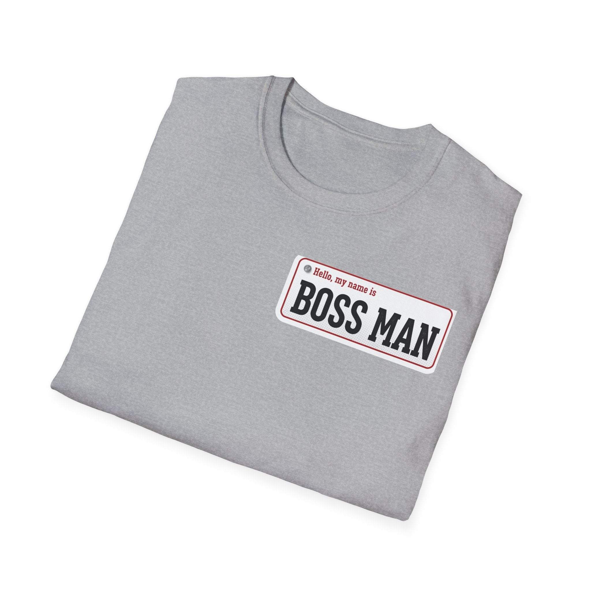 Boss Man name badge T-Shirt | Minimal Badge Graphic Tee