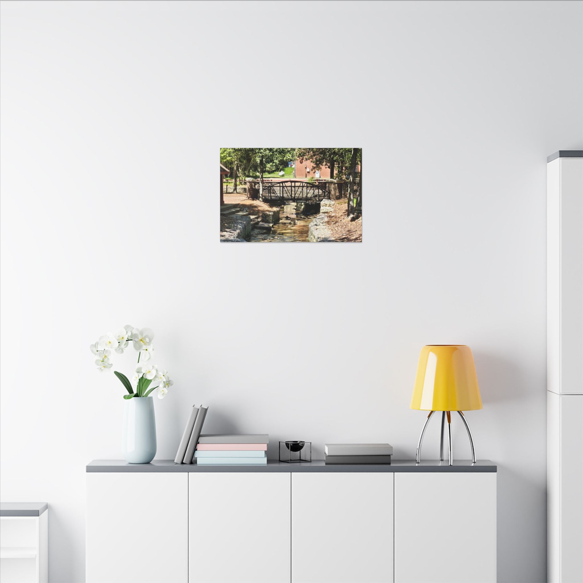 Park Footbridge Photograph Matte Canvas | Stretched Wall Art