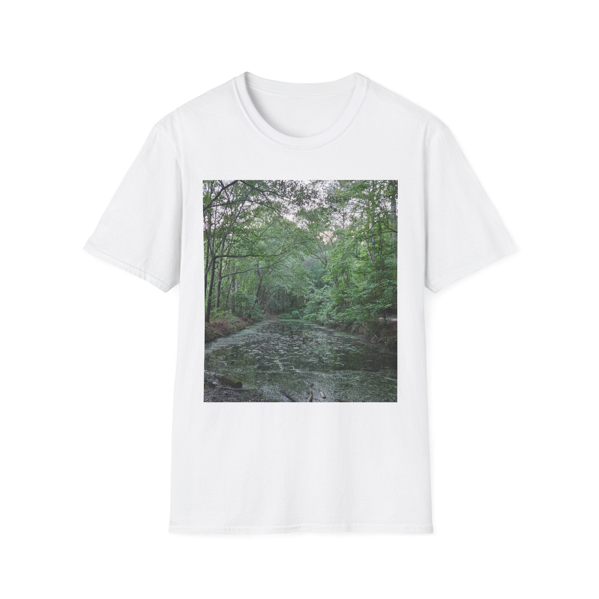 Mossy Pond T‑Shirt — Serene Green Nature Photography Tee
