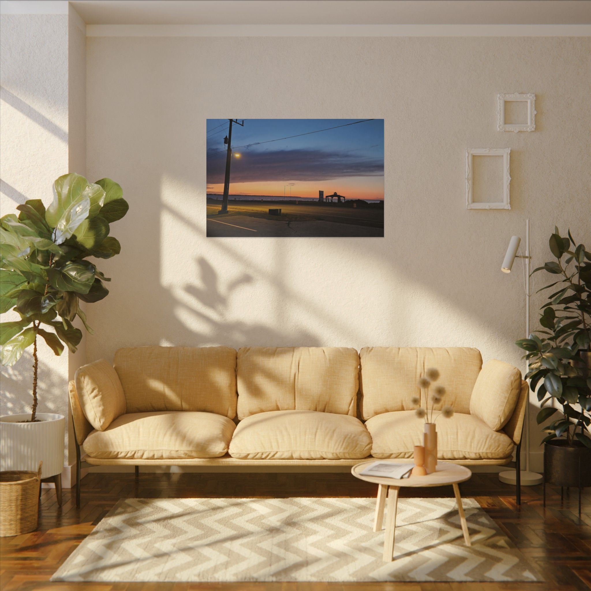 Sunset Pier Silhouette Canvas | Stretched Matte Wall Art