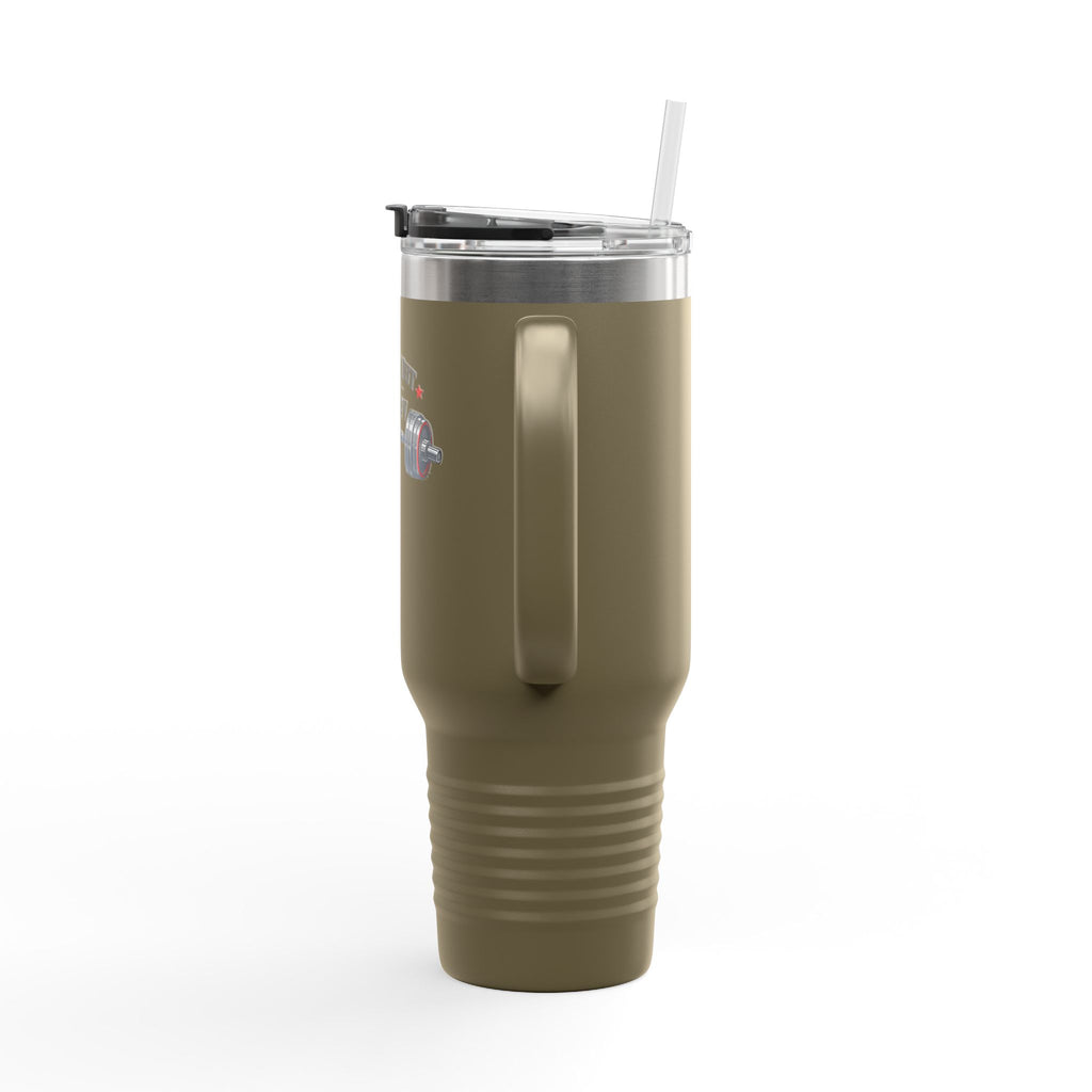 "Working Out Is My Therapy" 40oz Insulated Travel Mug — Fitness Tumbler