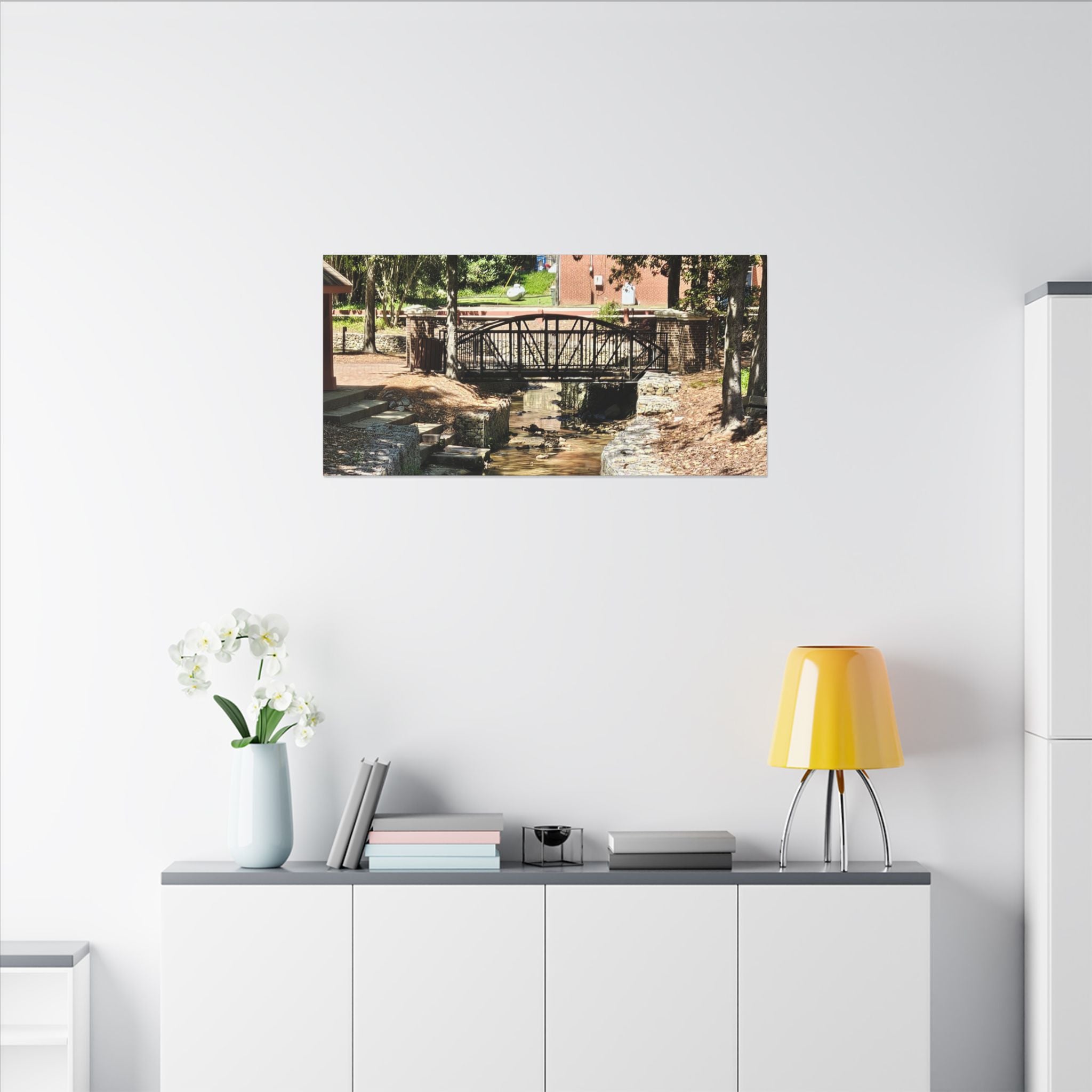 Park Footbridge Photograph Matte Canvas | Stretched Wall Art