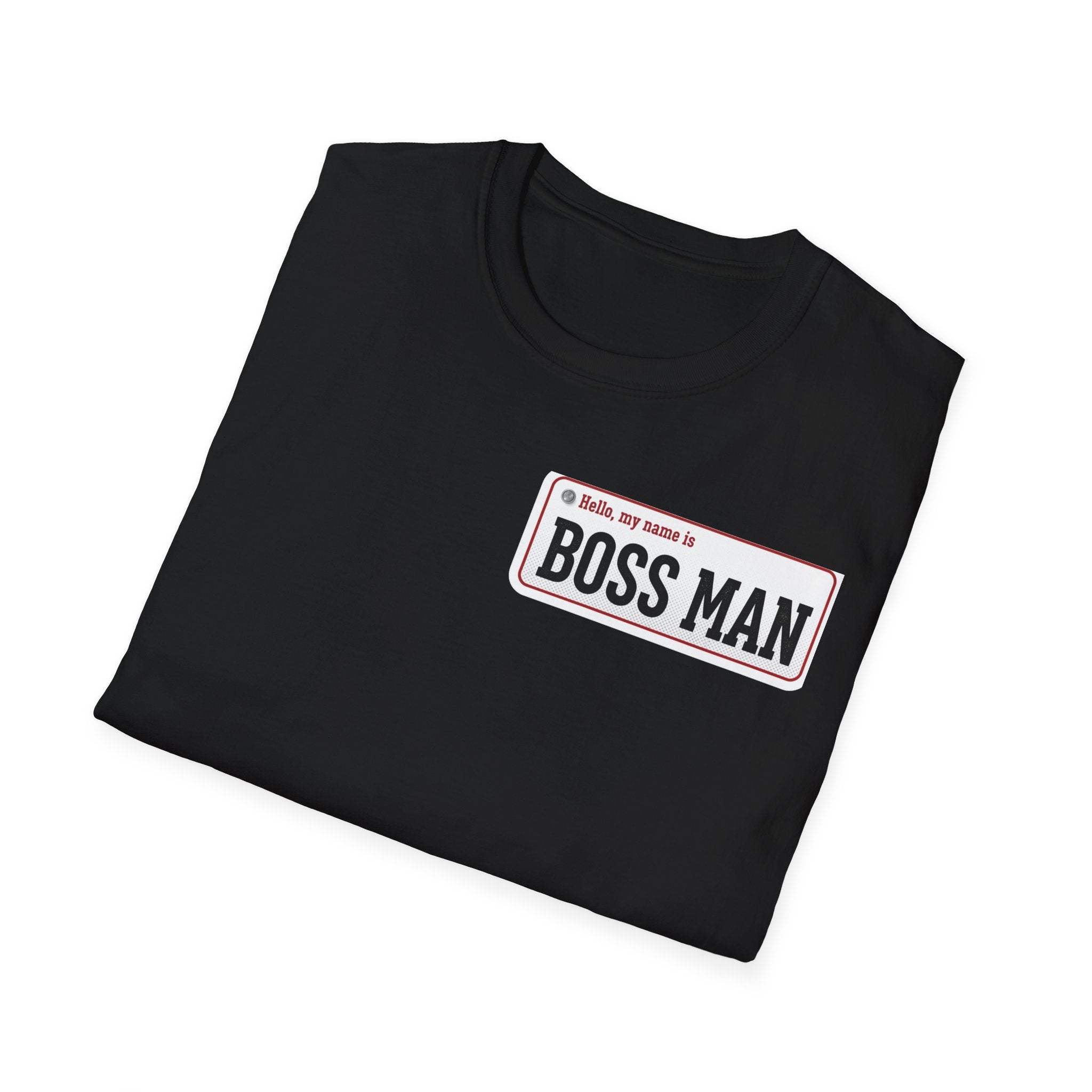 Boss Man name badge T-Shirt | Minimal Badge Graphic Tee
