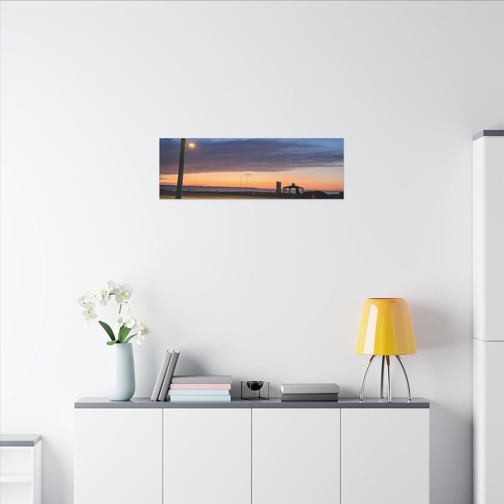 Sunset Pier Silhouette Canvas | Stretched Matte Wall Art