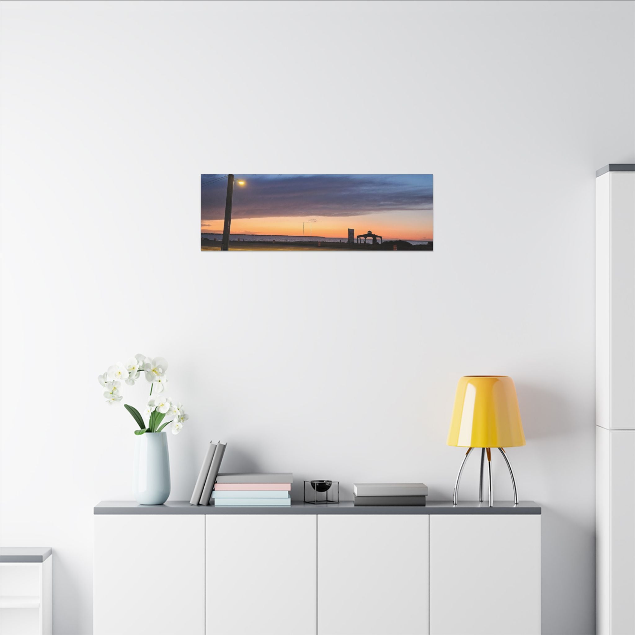 Sunset Pier Silhouette Canvas | Stretched Matte Wall Art