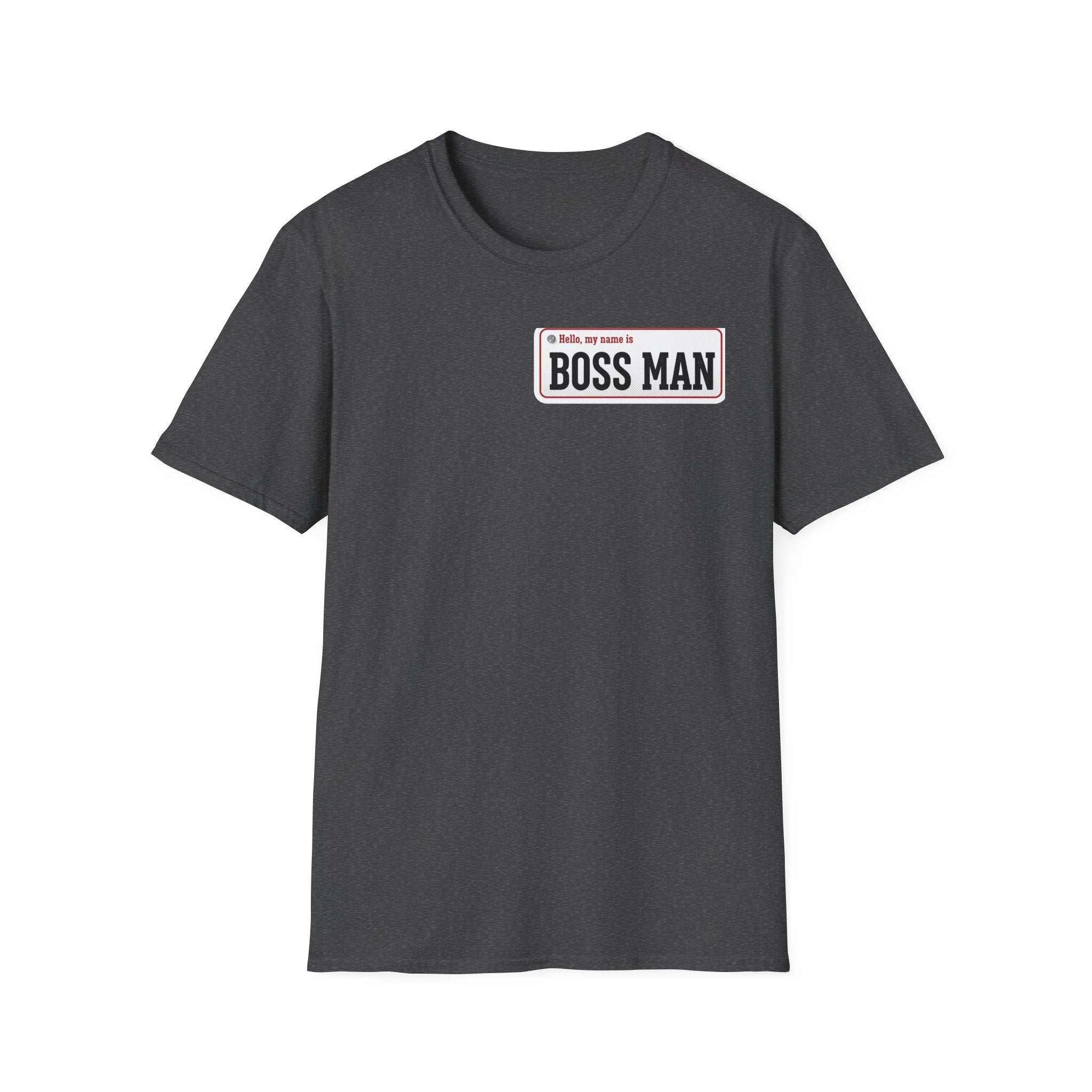 Boss Man name badge T-Shirt | Minimal Badge Graphic Tee