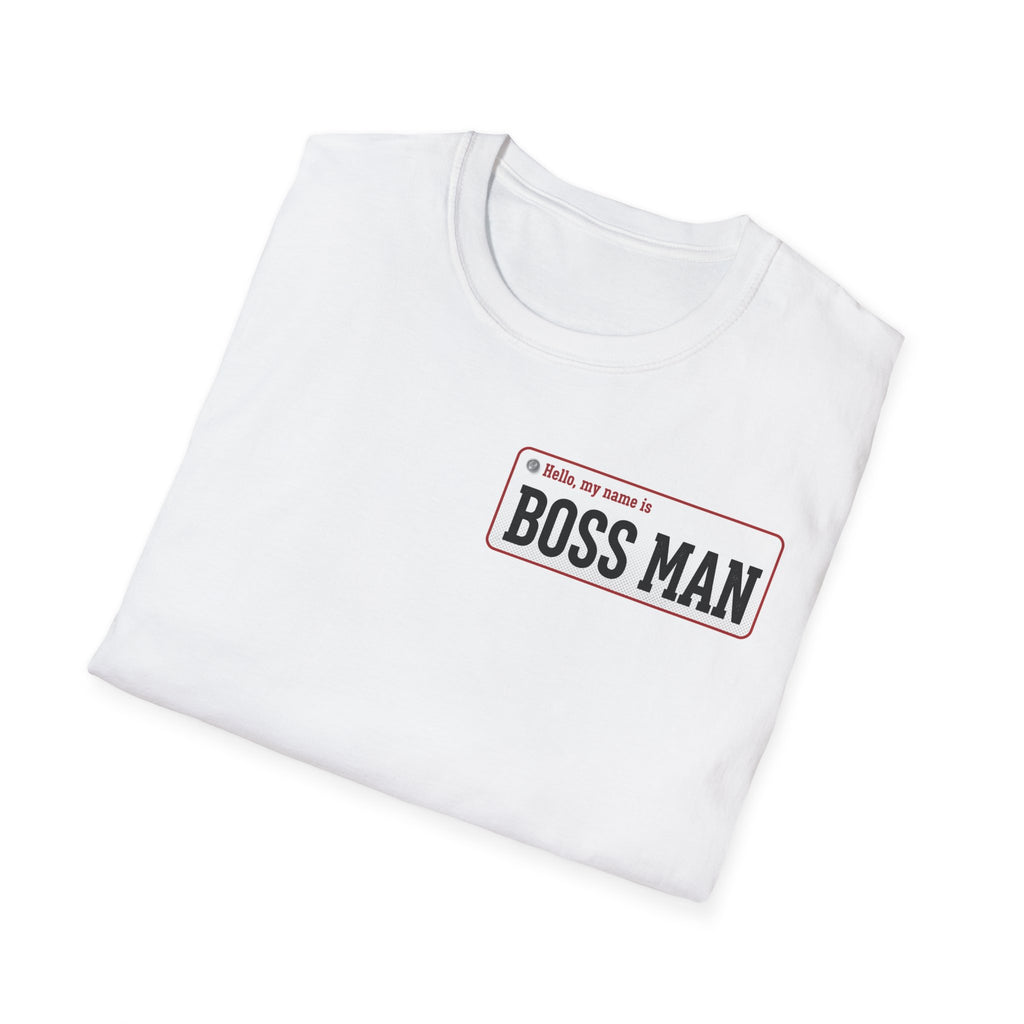 Boss Man name badge T-Shirt | Minimal Badge Graphic Tee