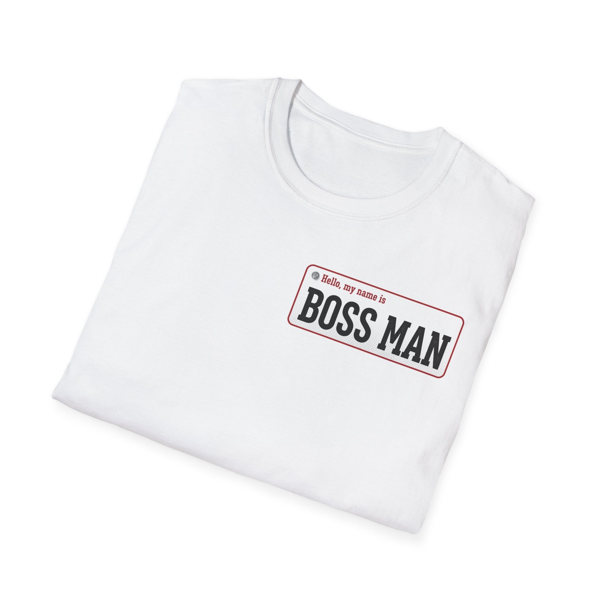 Boss Man name badge T-Shirt | Minimal Badge Graphic Tee