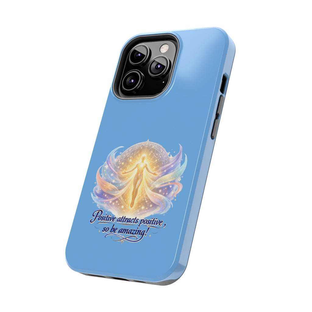 Positive Attracts Positive angel artwork Phone Case | inspirational spiritual design