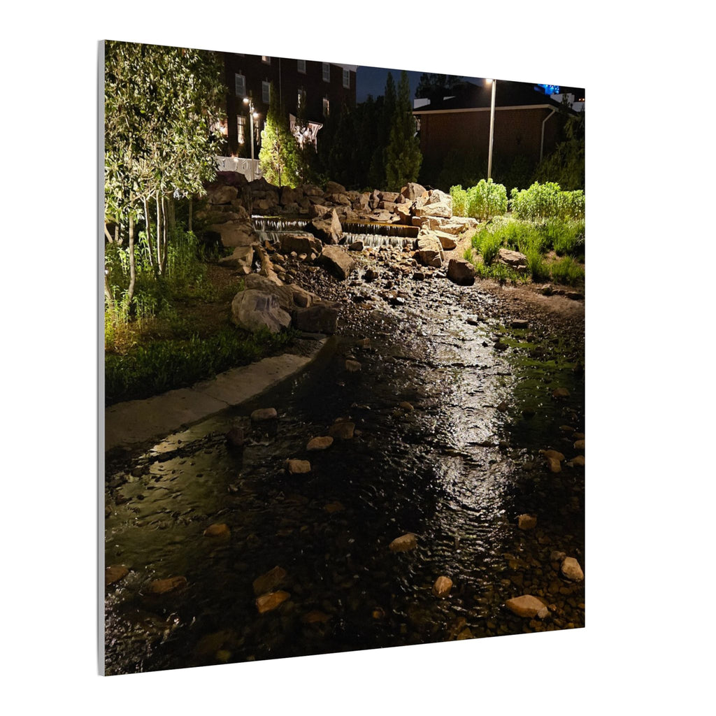 Nighttime Waterfall Landscape Canvas | Matte Stretched Wall Art