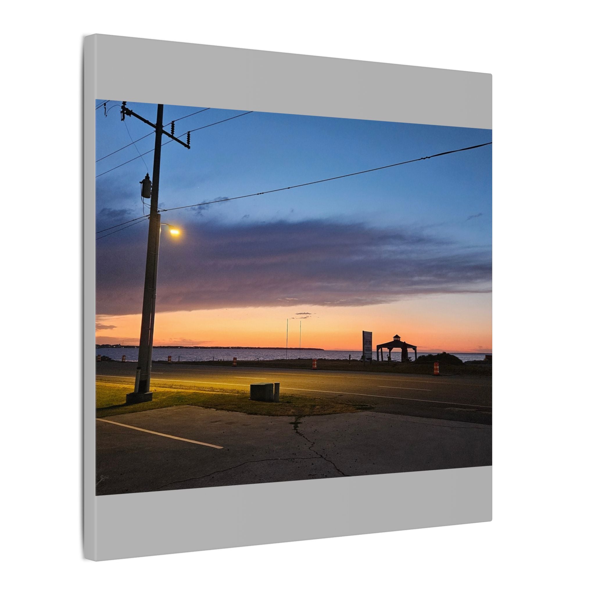 Sunset Pier Silhouette Canvas | Stretched Matte Wall Art