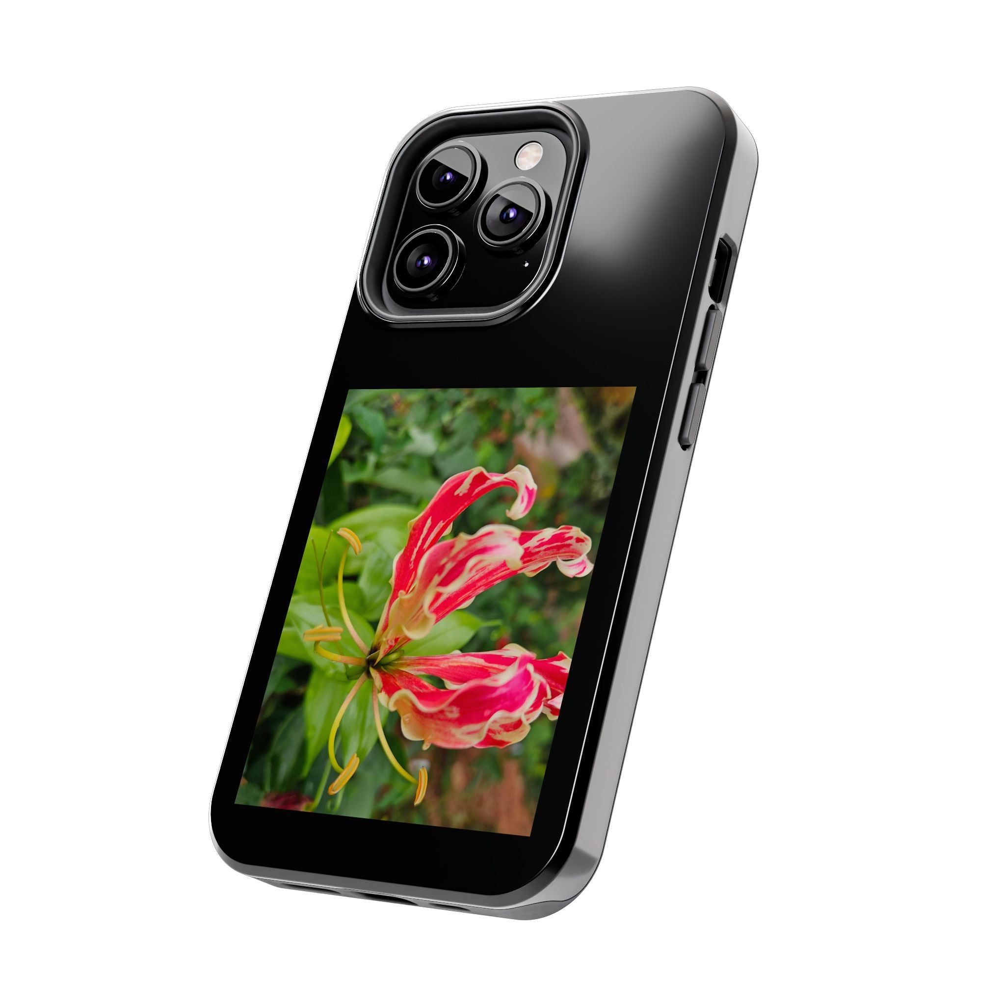 Gloriosa Lily Tough Phone Case | Red Tropical Flower Phone Case