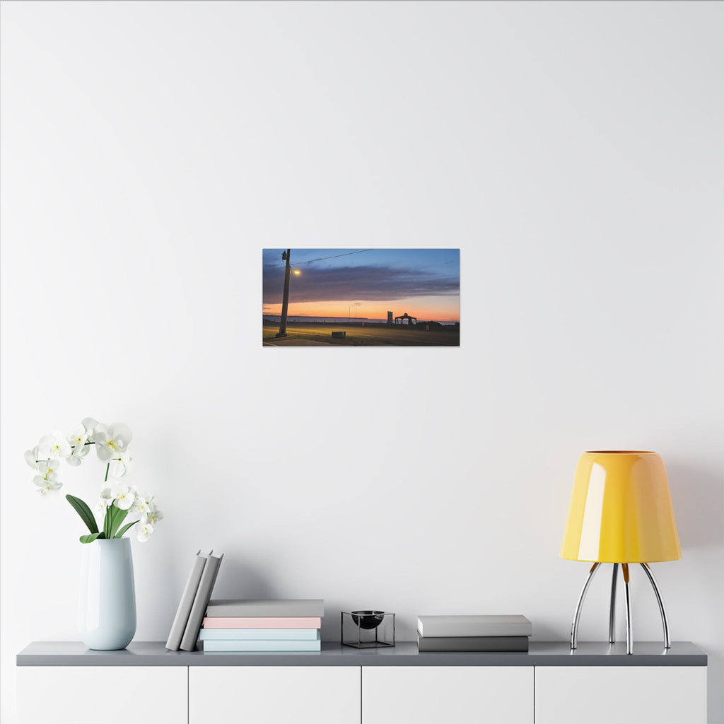 Sunset Pier Silhouette Canvas | Stretched Matte Wall Art