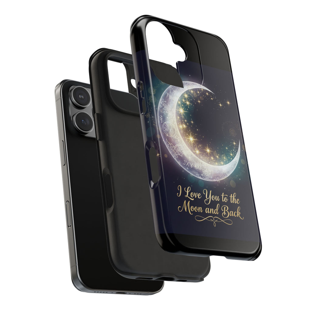 I Love You to the Moon and Back iPhone Case | Moon and Stars Tough Case