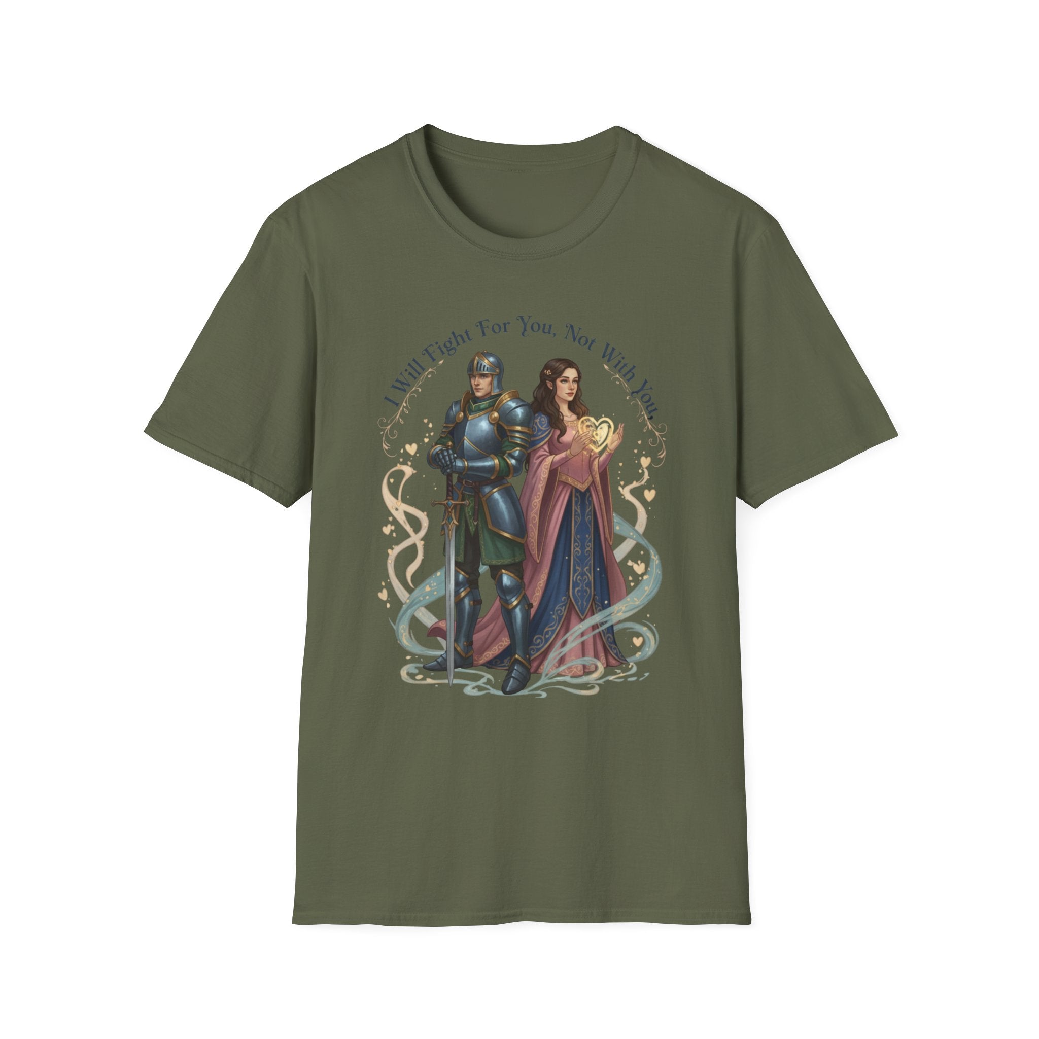 I Will Fight For You, Not With You Illustration T-Shirt | Fantasy Couple, Viper Motif