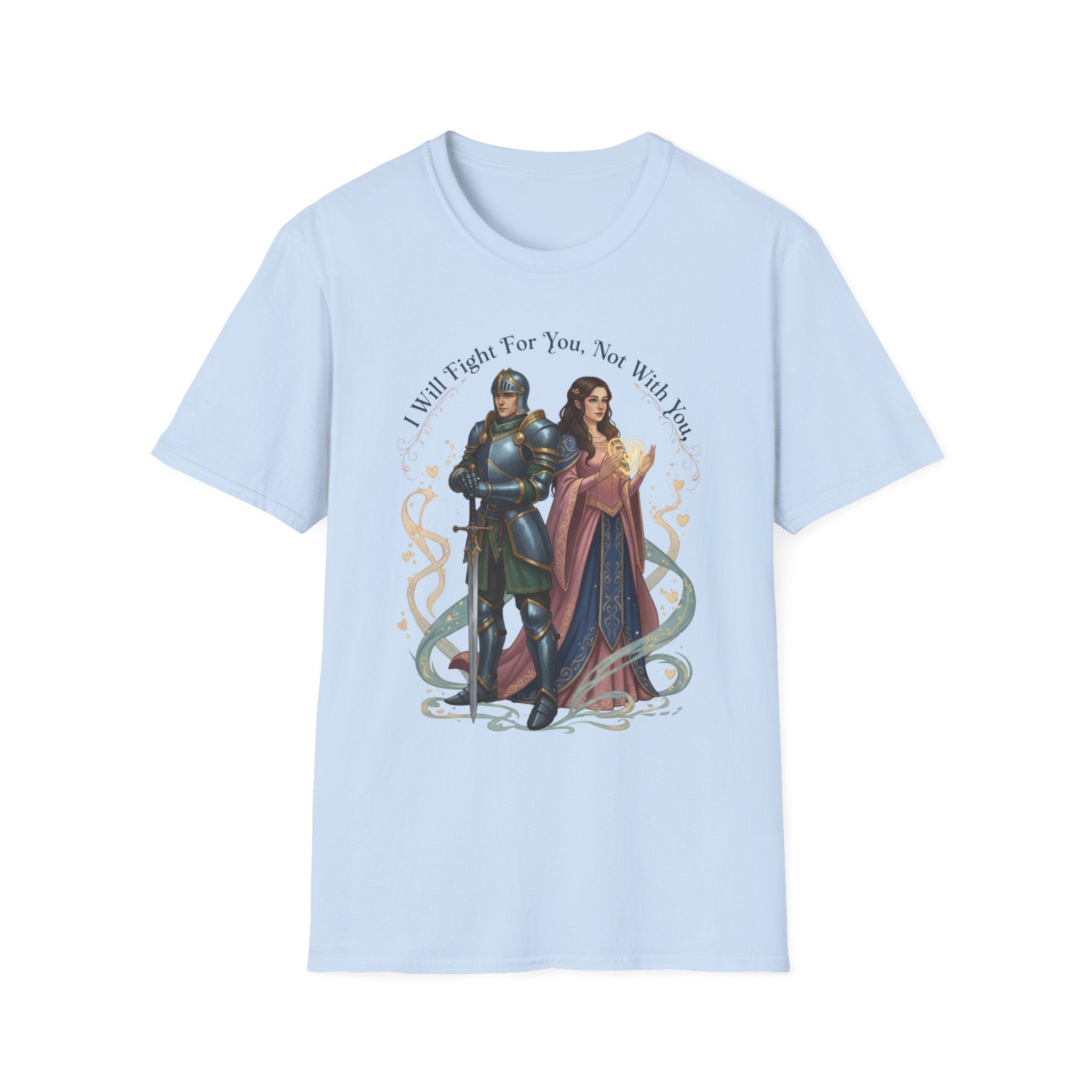 I Will Fight For You, Not With You Illustration T-Shirt | Fantasy Couple, Viper Motif