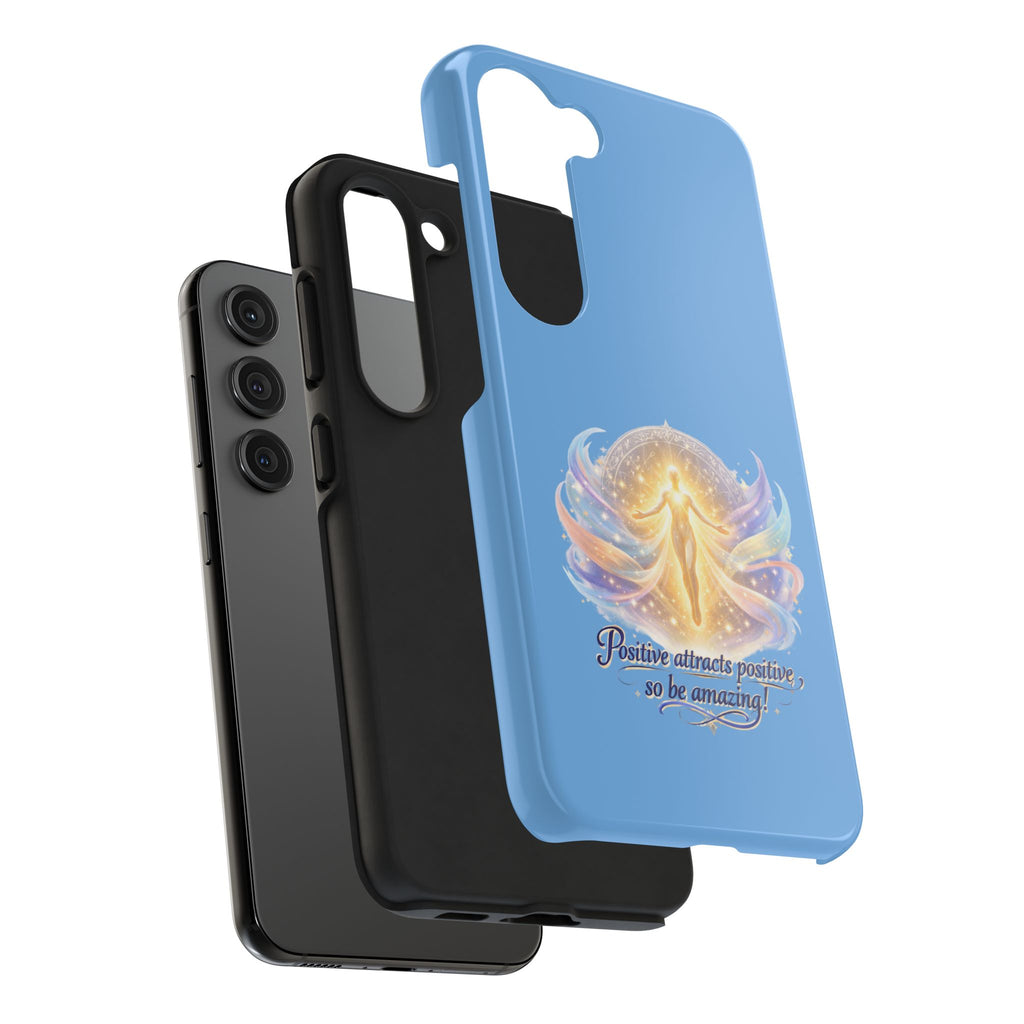 Positive Attracts Positive angel artwork Phone Case | inspirational spiritual design