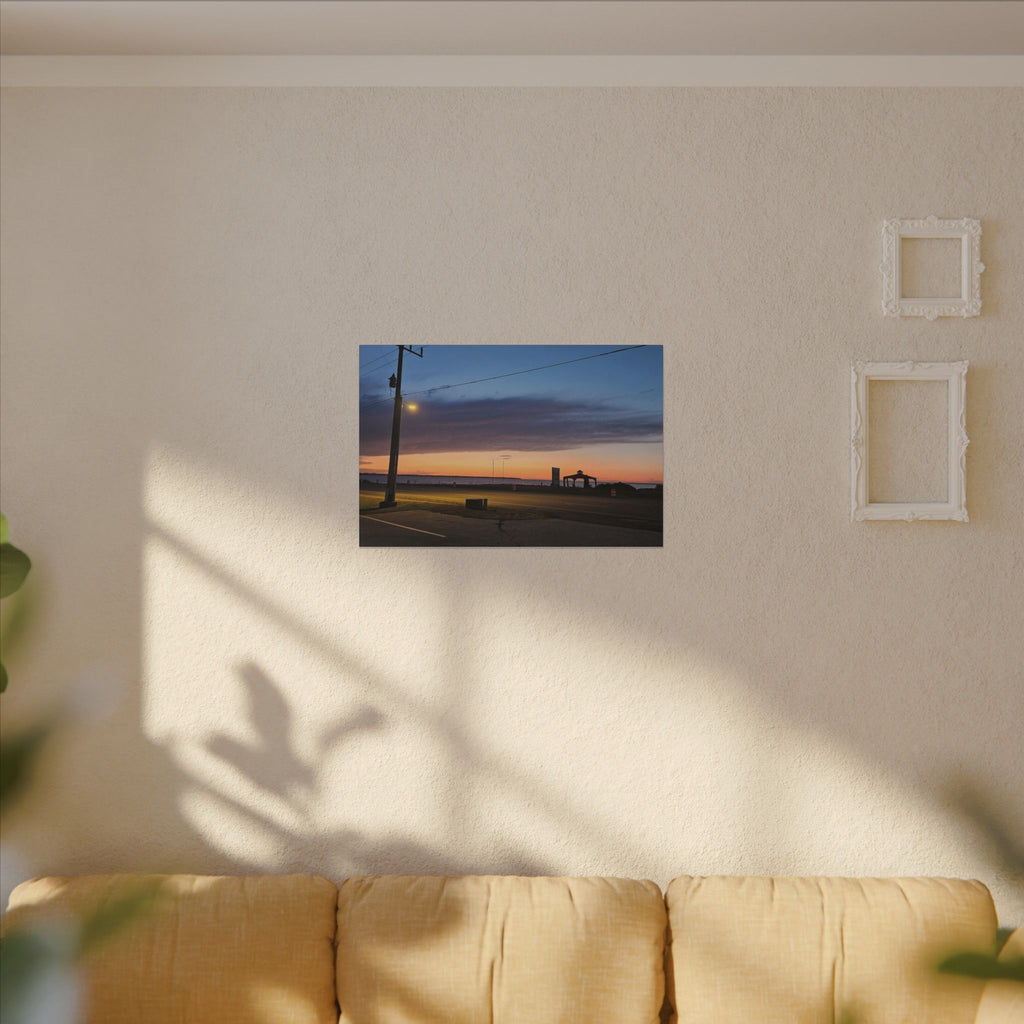 Sunset Pier Silhouette Canvas | Stretched Matte Wall Art