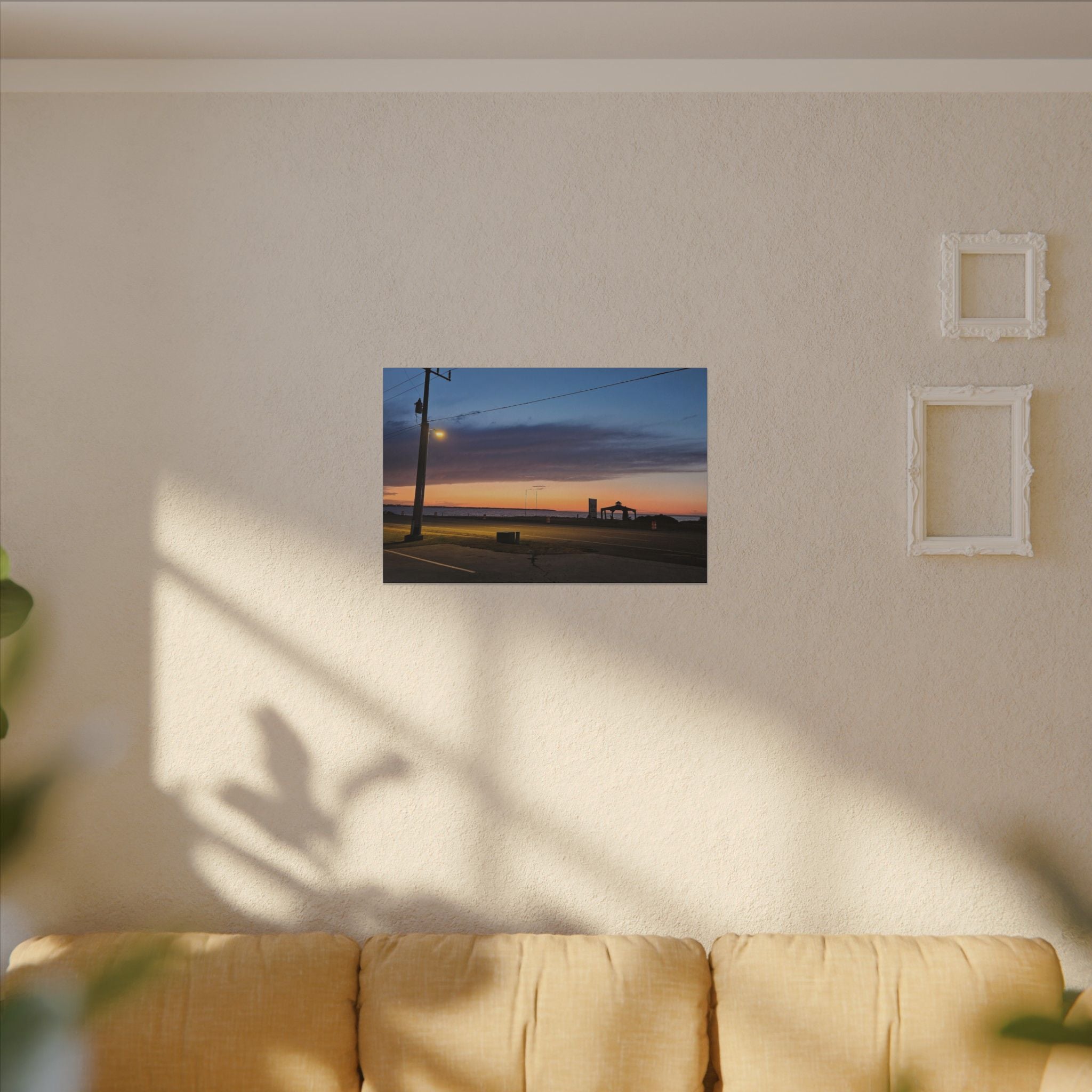 Sunset Pier Silhouette Canvas | Stretched Matte Wall Art
