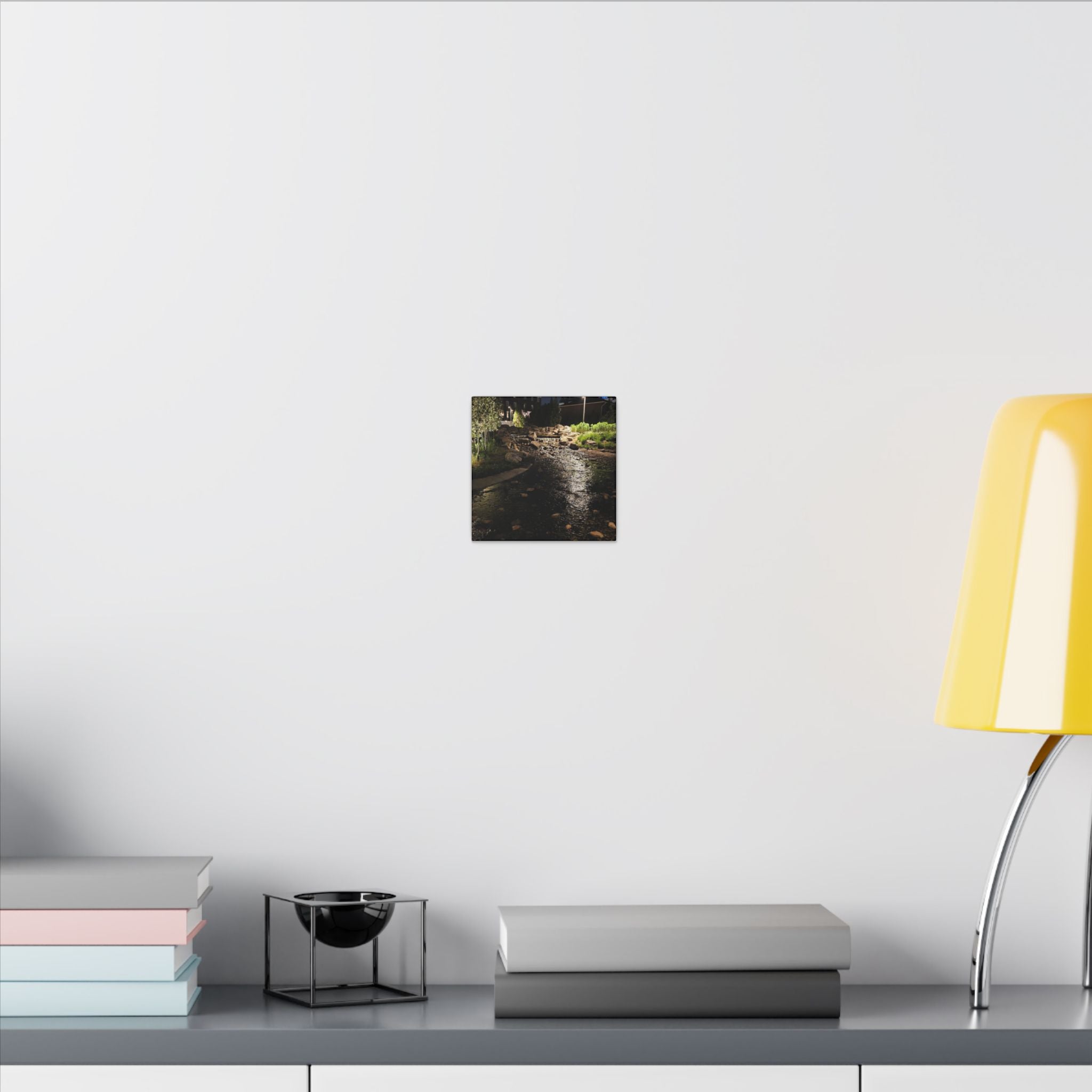 Nighttime Waterfall Landscape Canvas | Matte Stretched Wall Art