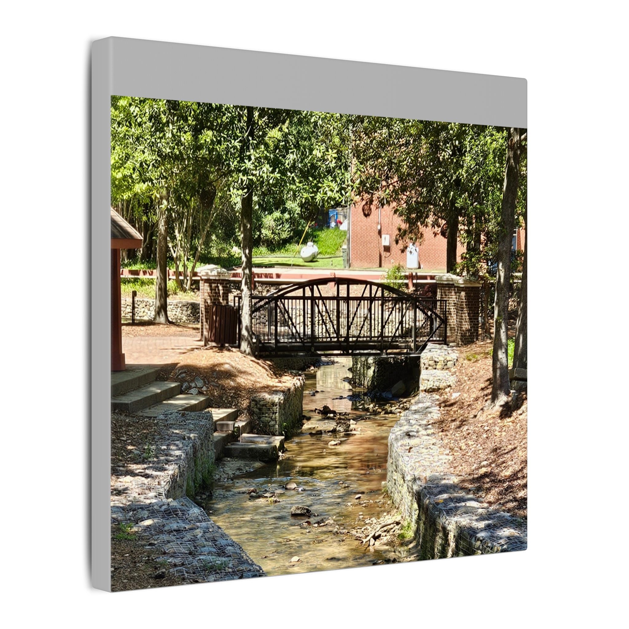 Park Footbridge Photograph Matte Canvas | Stretched Wall Art