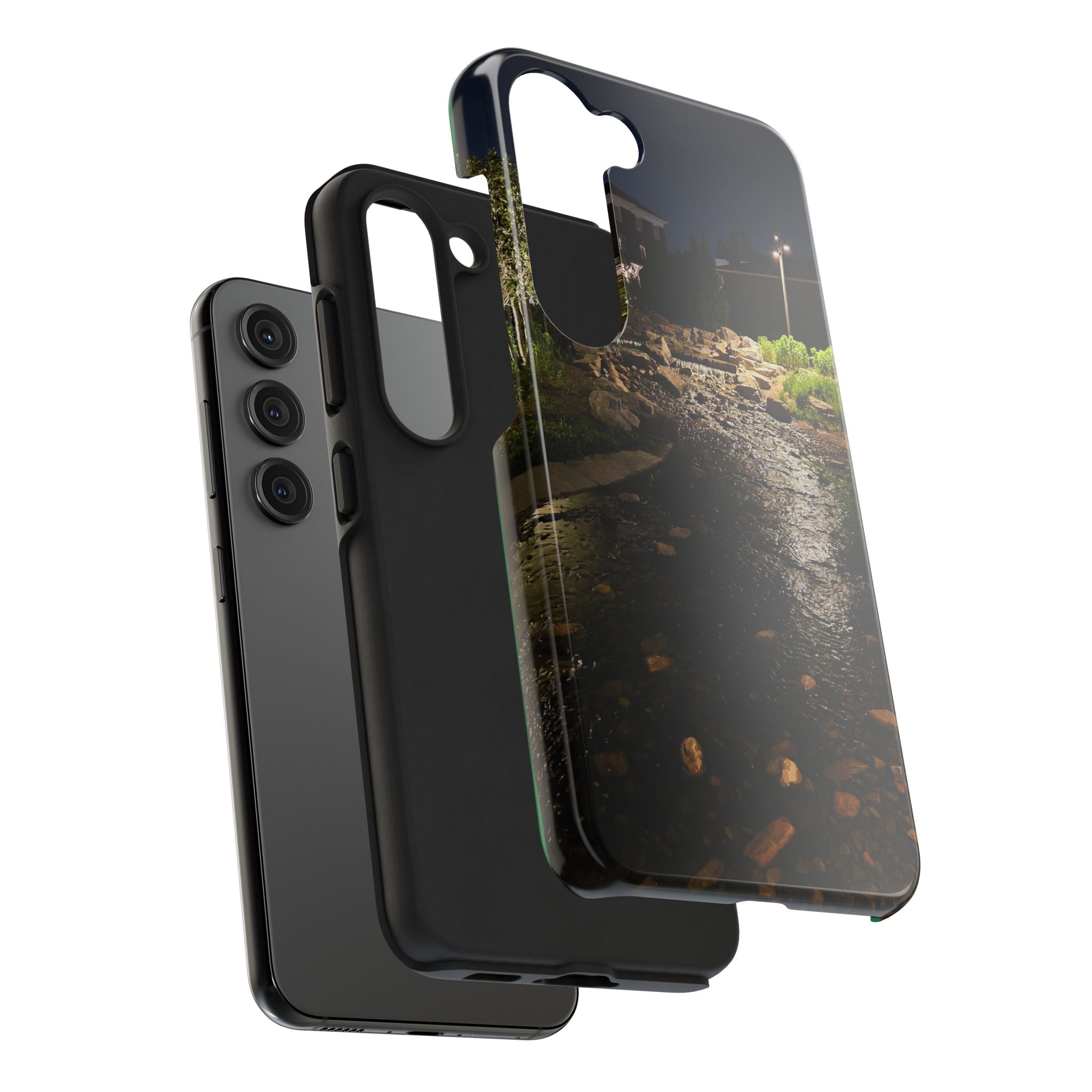 Night River Phone Case — Moody Outdoor Landscape Protective Cover
