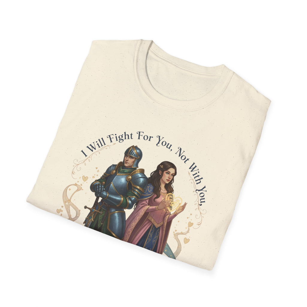 I Will Fight For You, Not With You Illustration T-Shirt | Fantasy Couple, Viper Motif