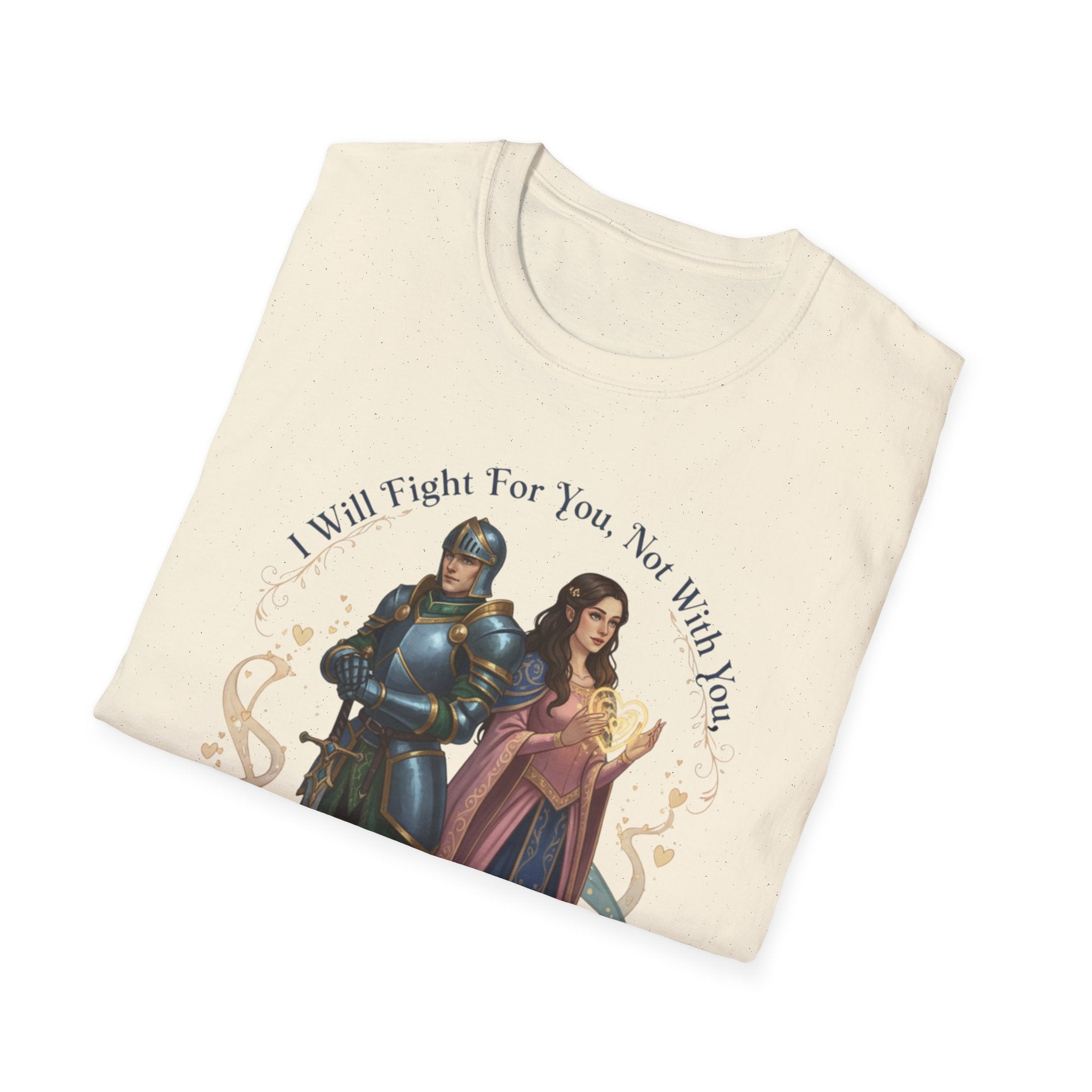 I Will Fight For You, Not With You Illustration T-Shirt | Fantasy Couple, Viper Motif