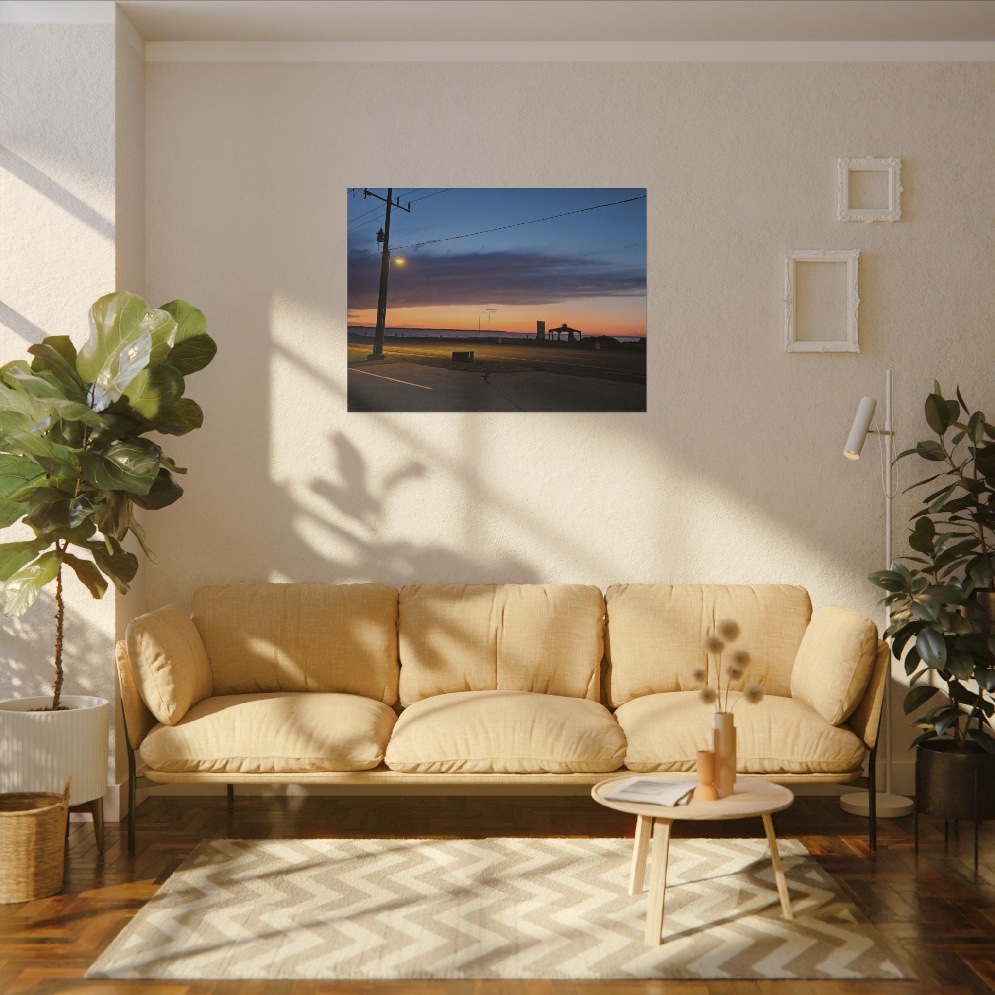 Sunset Pier Silhouette Canvas | Stretched Matte Wall Art