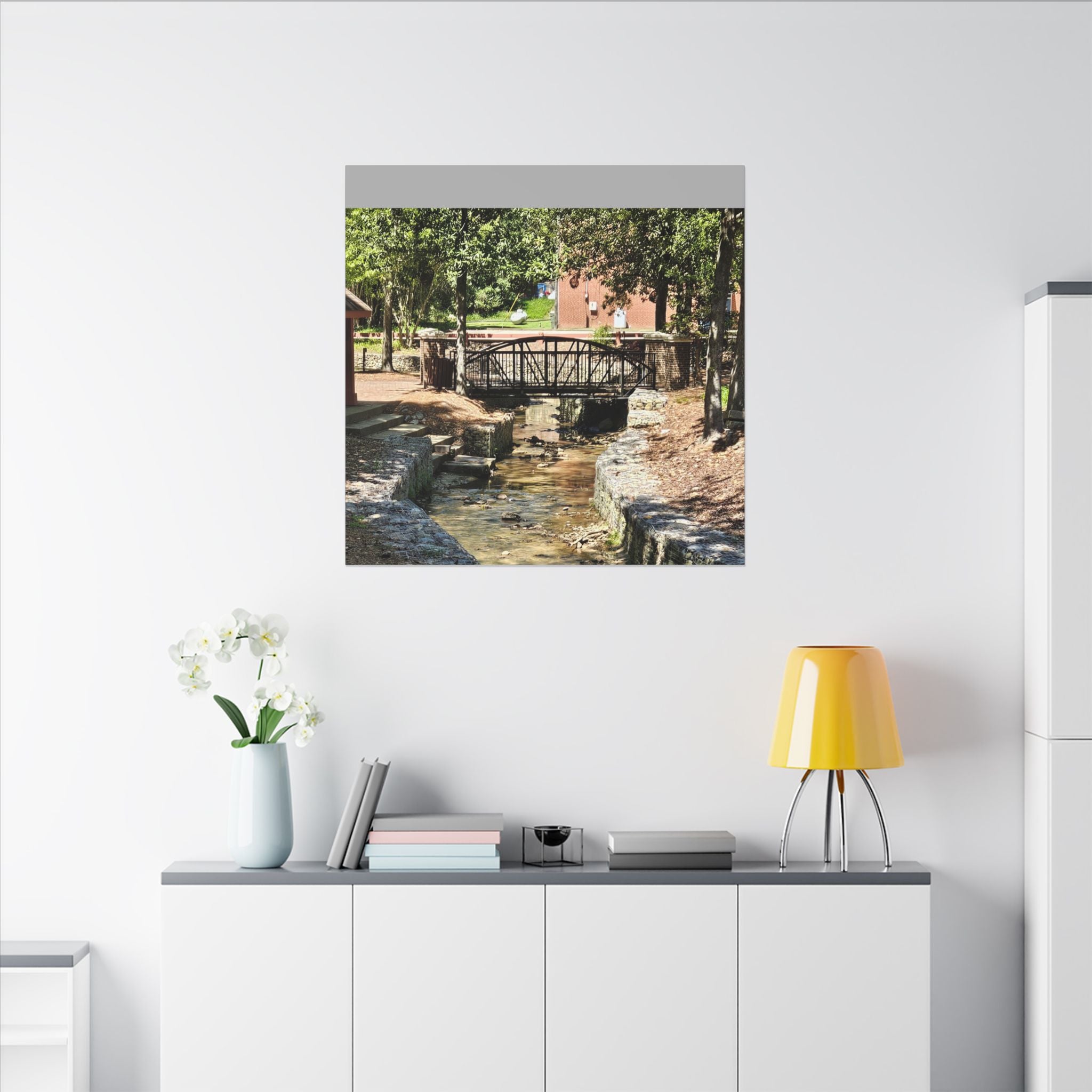 Park Footbridge Photograph Matte Canvas | Stretched Wall Art