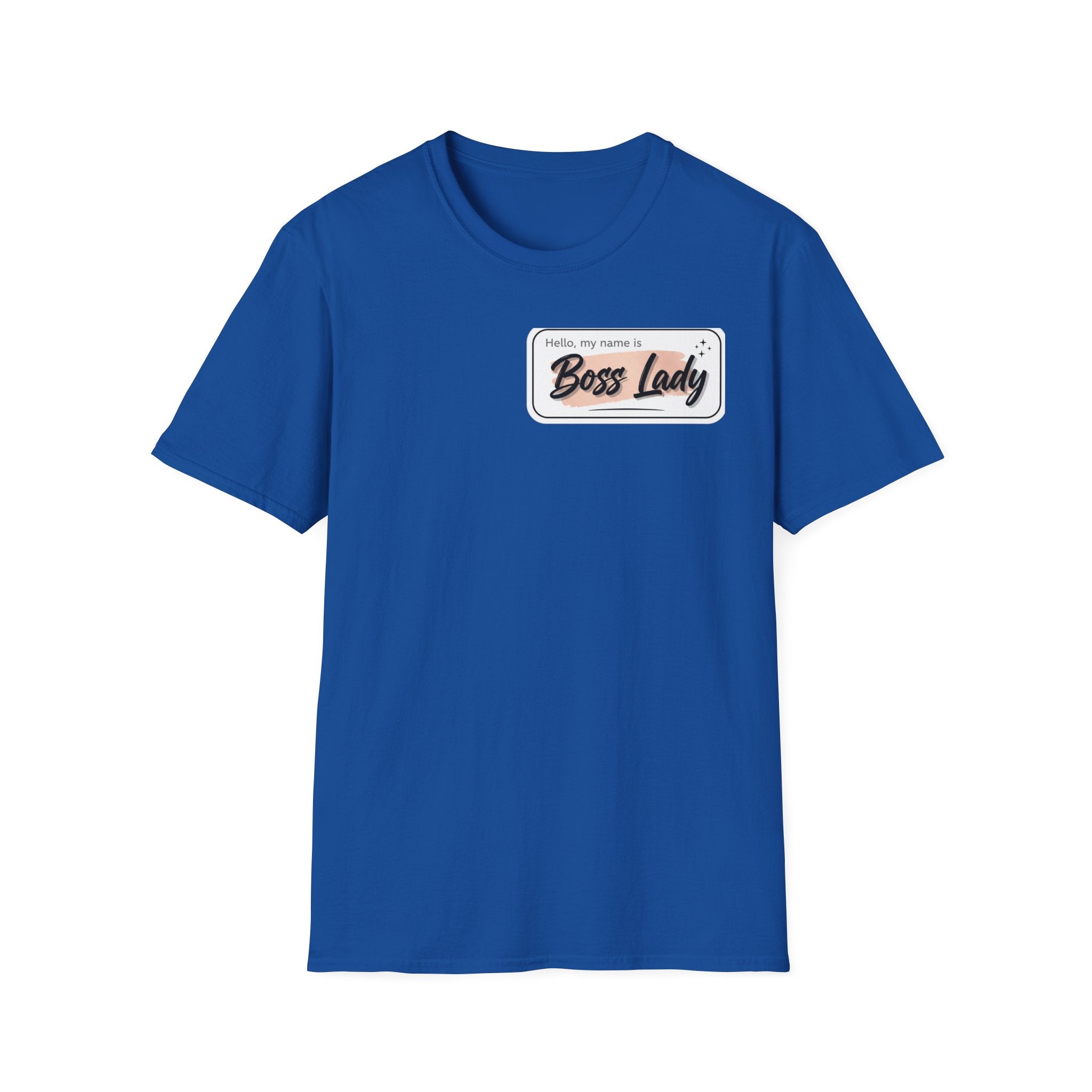 Boss Lady name tag T-Shirt | Feminine script badge design