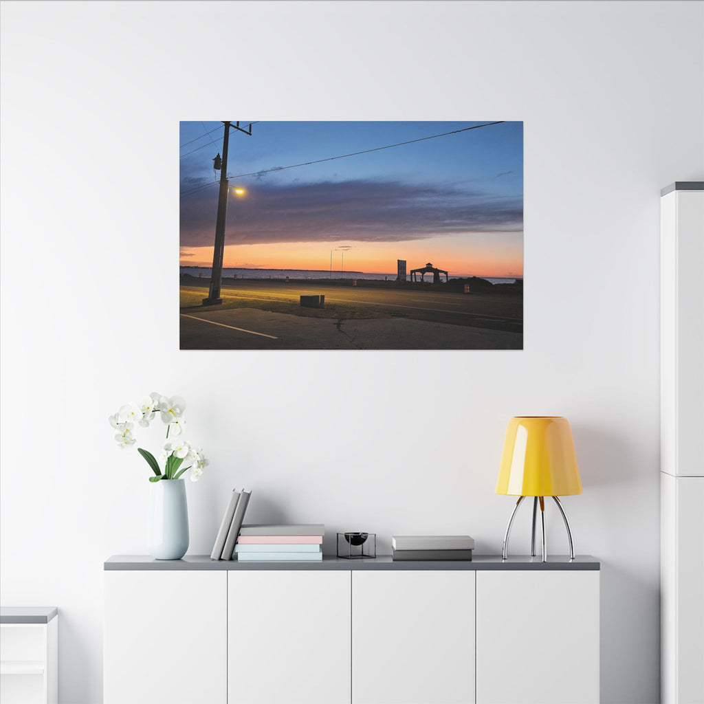 Sunset Pier Silhouette Canvas | Stretched Matte Wall Art