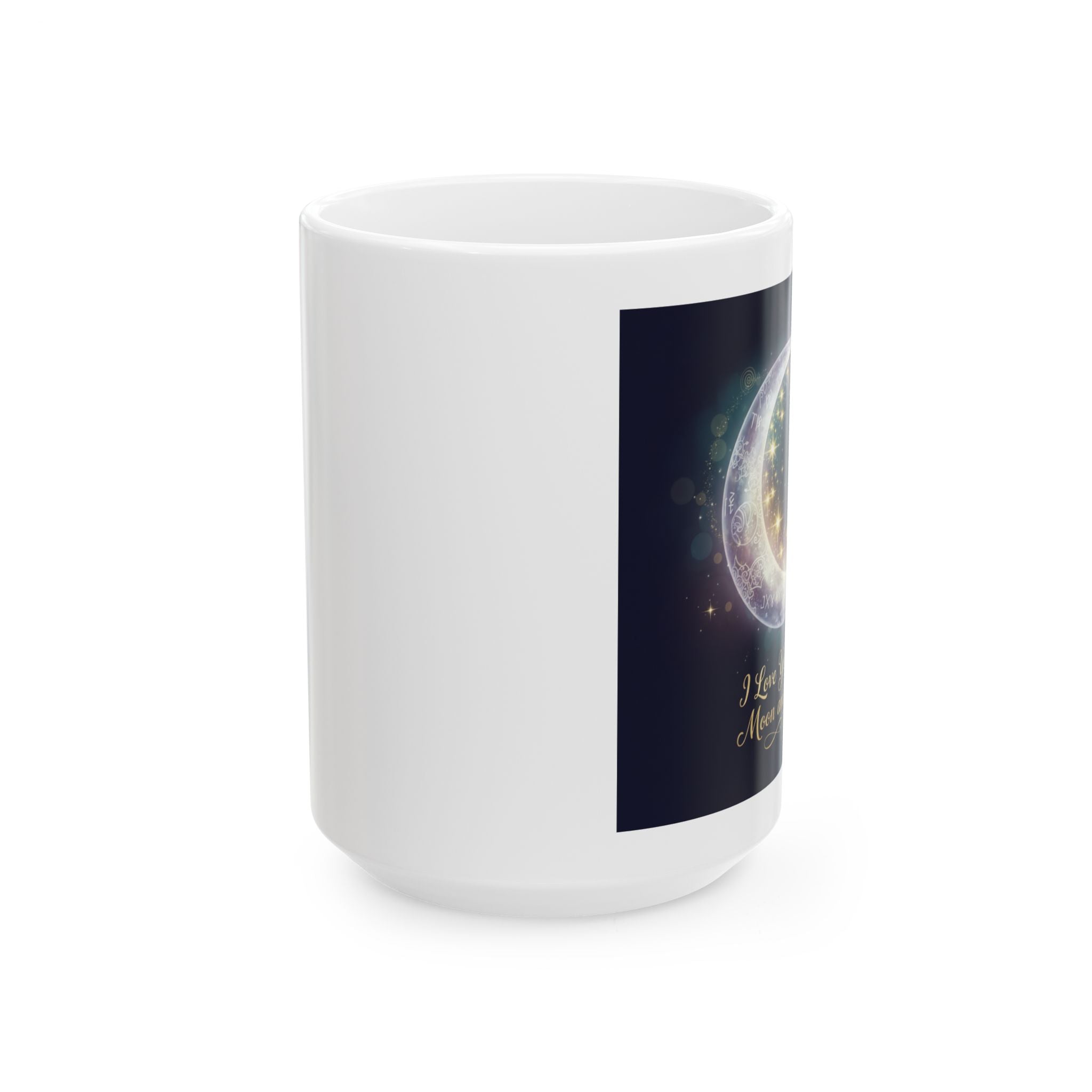 I Love You To The Moon And Back Cosmic Moon Illustration Mug | Celestial Night Sky Coffee Cup
