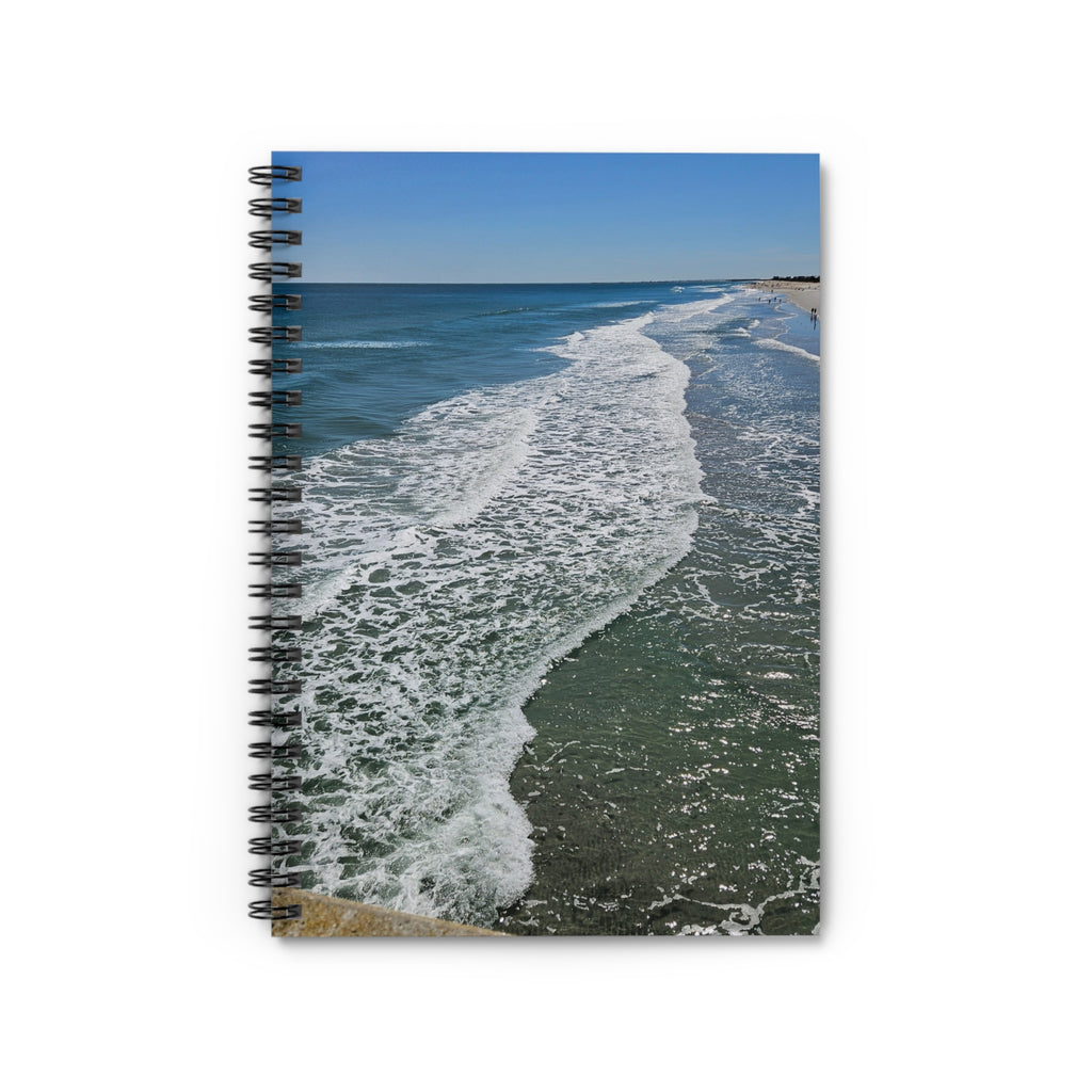 Ocean Waves Spiral Notebook — Beach Photo Ruled Journal for Travel, School & Reflection
