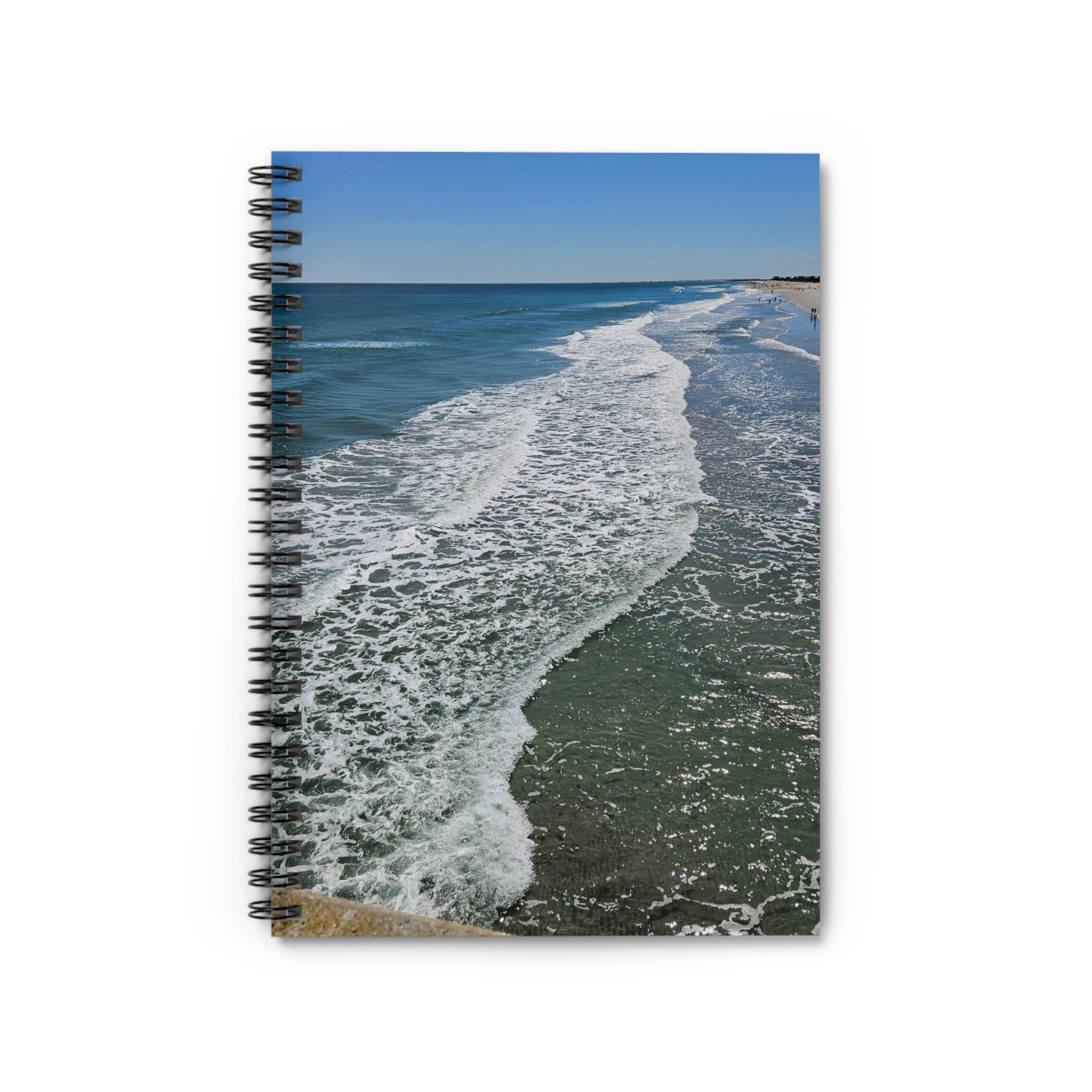 Ocean Waves Spiral Notebook — Beach Photo Ruled Journal for Travel, School & Reflection