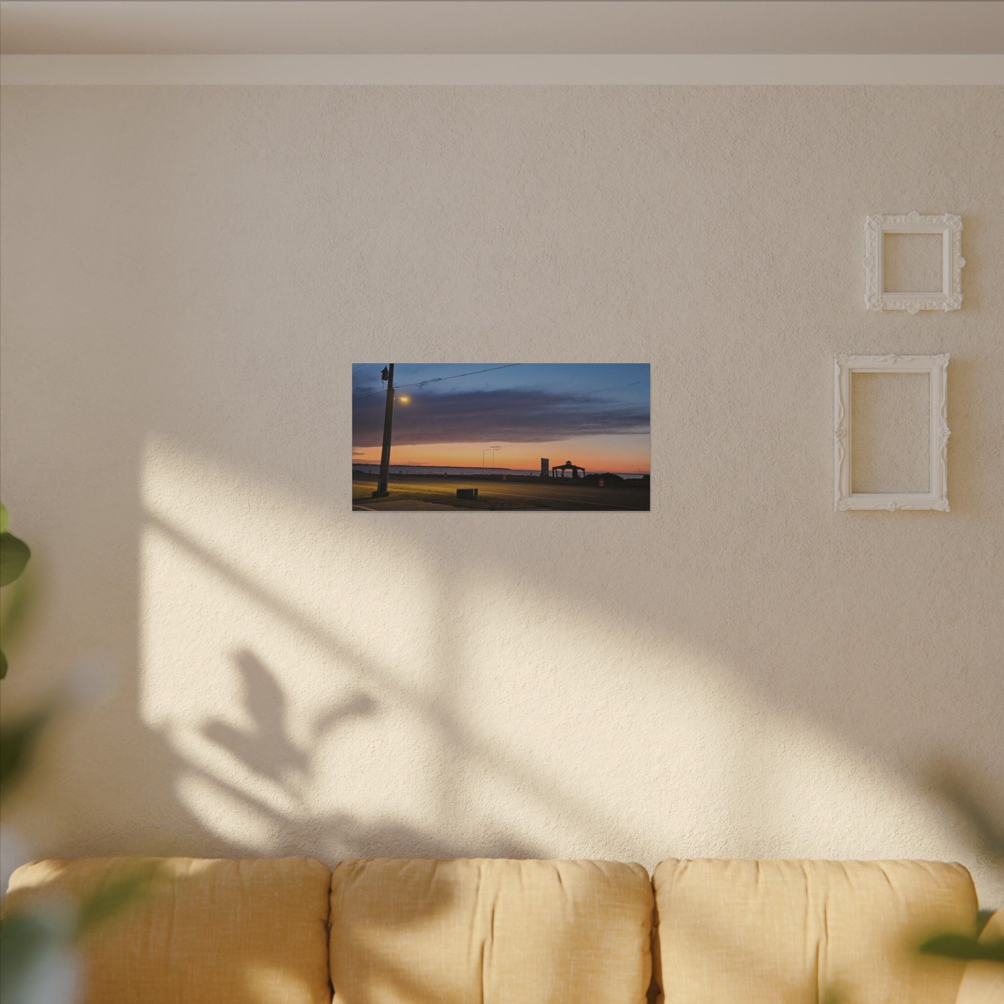Sunset Pier Silhouette Canvas | Stretched Matte Wall Art