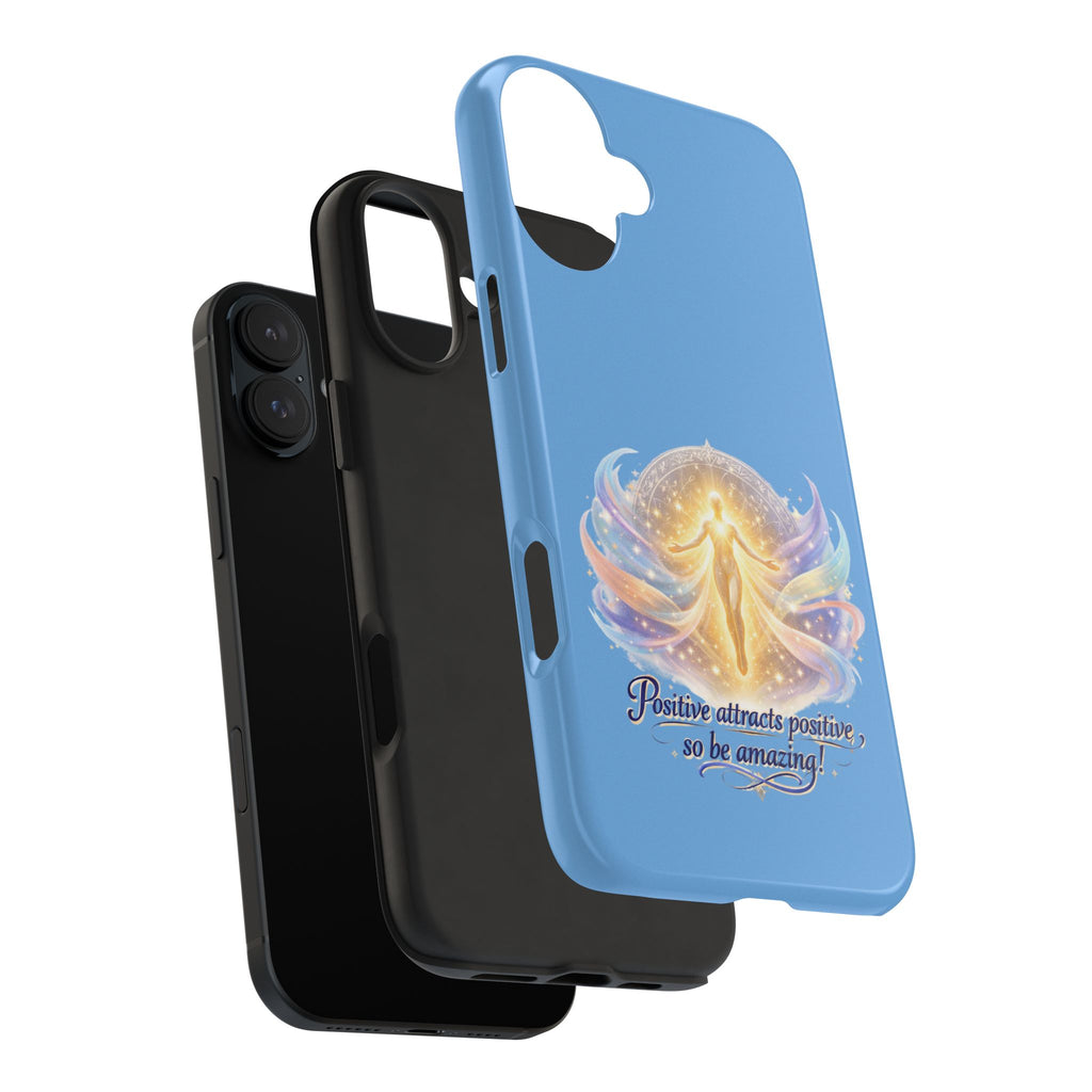 Positive Attracts Positive angel artwork Phone Case | inspirational spiritual design