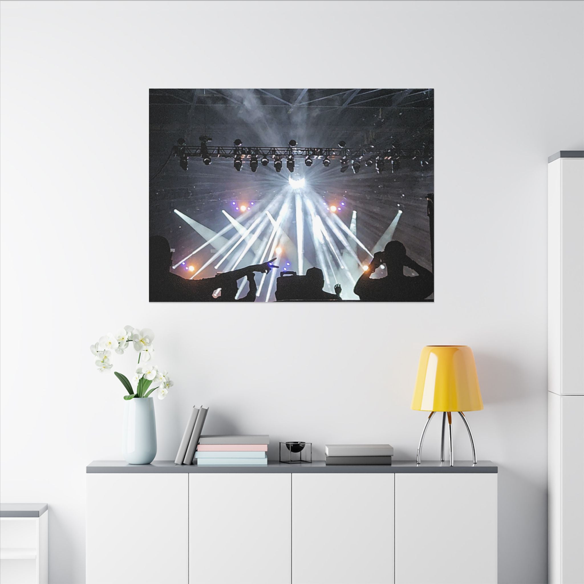Concert Stage Lights Canvas, Matte Stretched Wall Art | Live Music