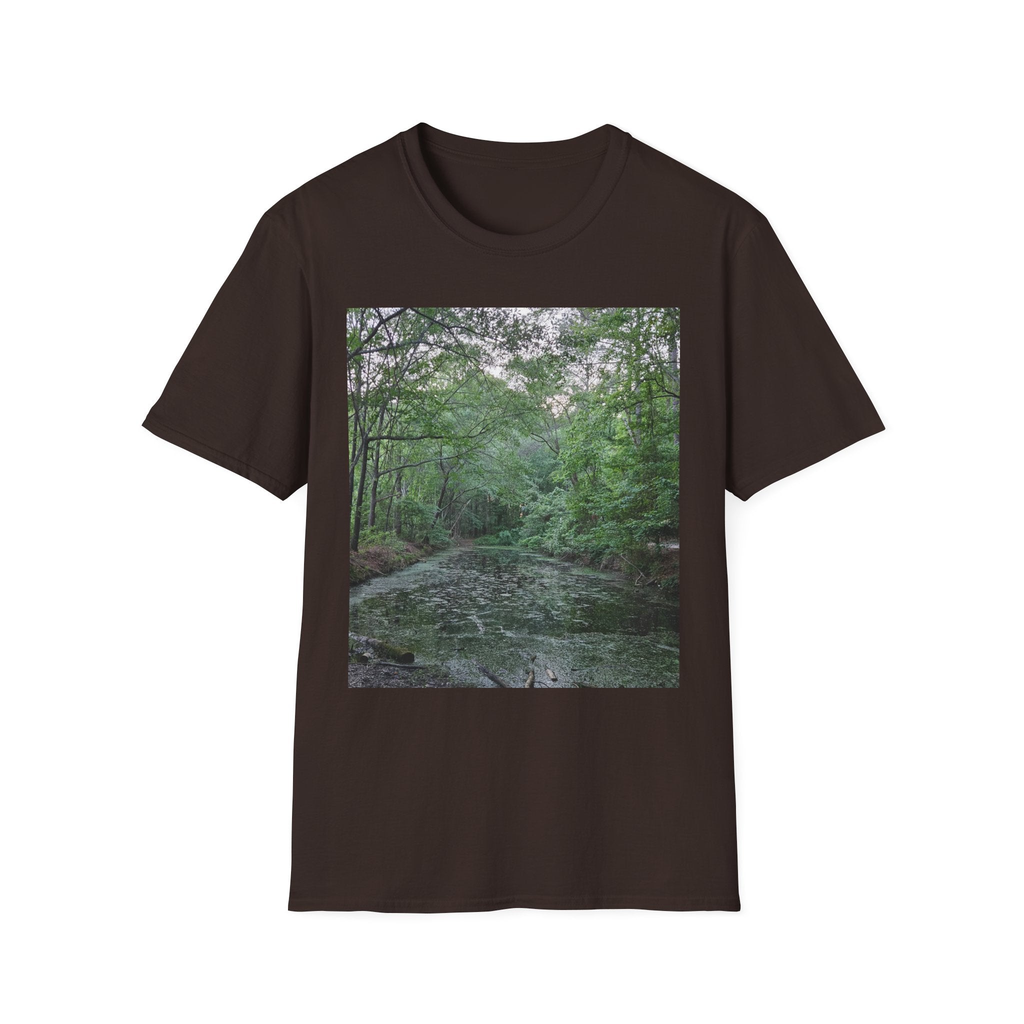 Mossy Pond T‑Shirt — Serene Green Nature Photography Tee