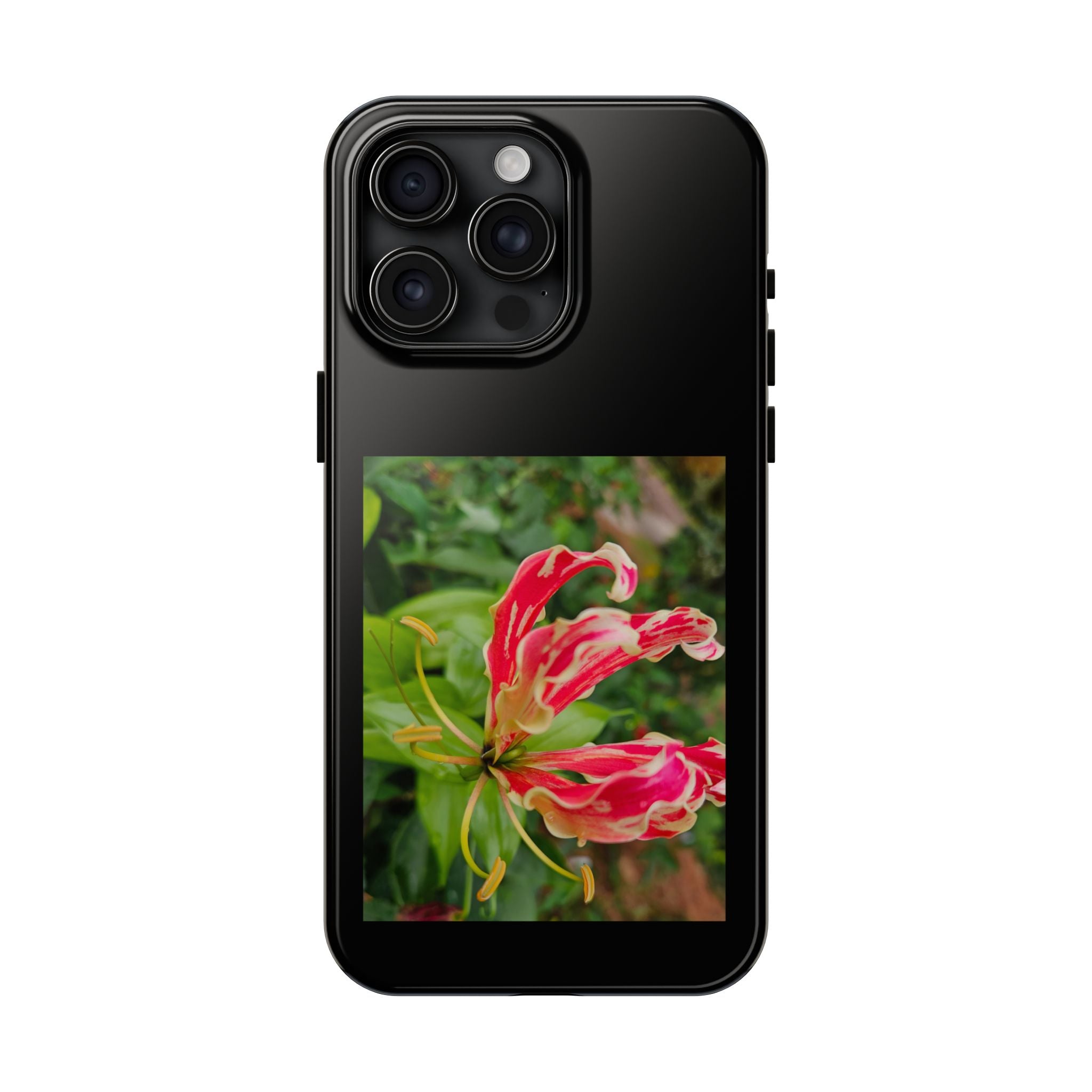Gloriosa Lily Tough Phone Case | Red Tropical Flower Phone Case