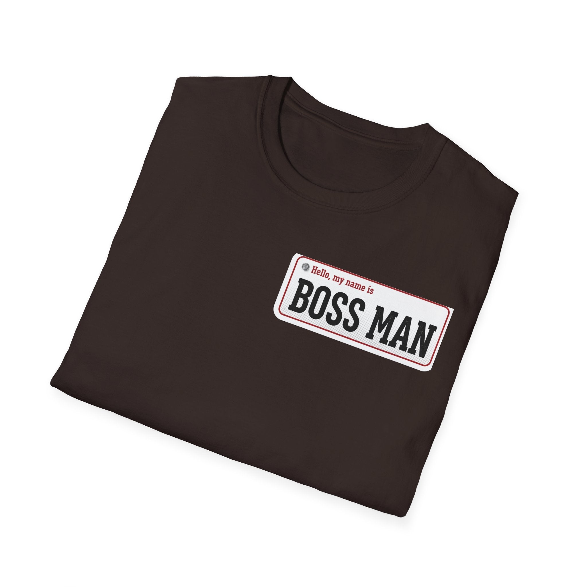 Boss Man name badge T-Shirt | Minimal Badge Graphic Tee