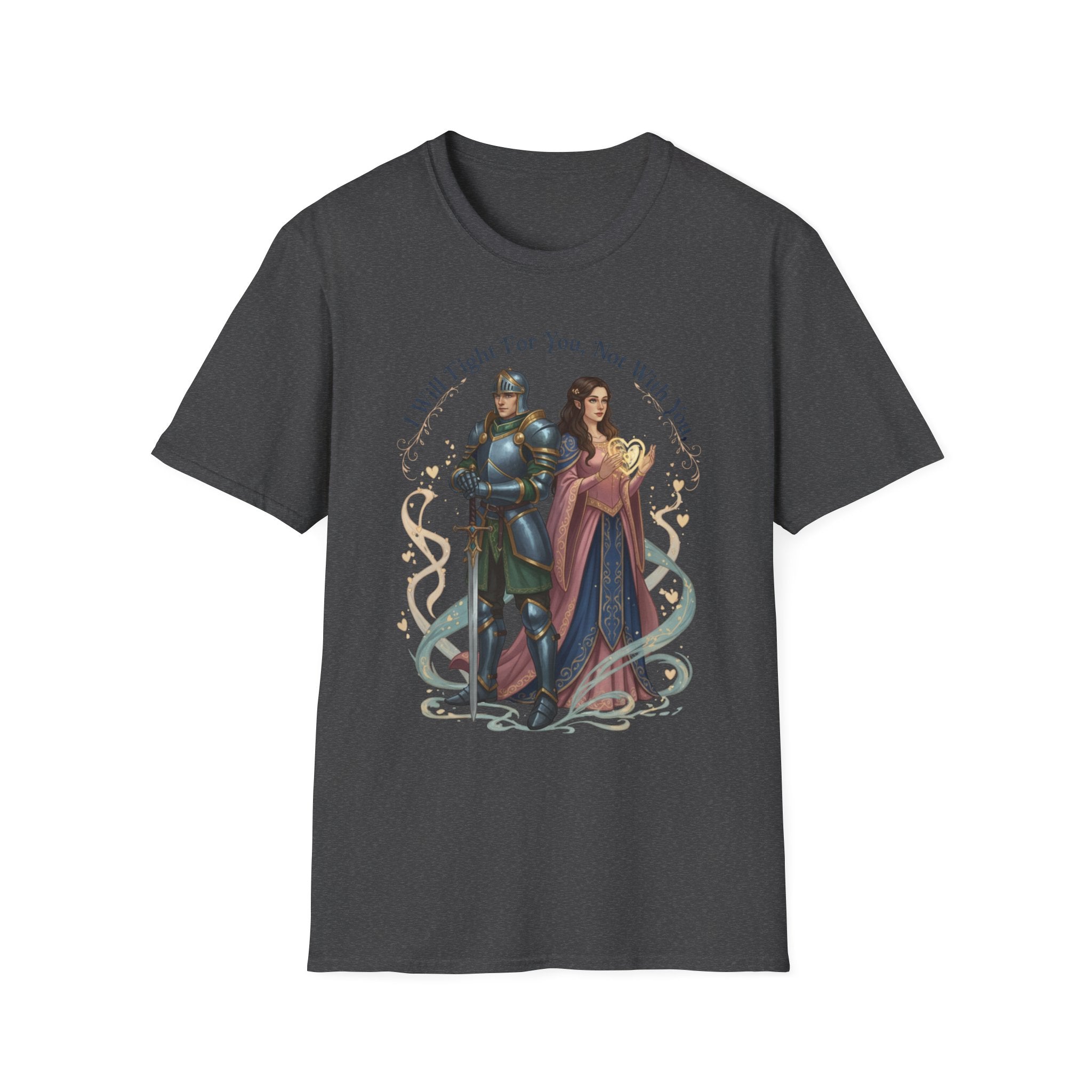 I Will Fight For You, Not With You Illustration T-Shirt | Fantasy Couple, Viper Motif