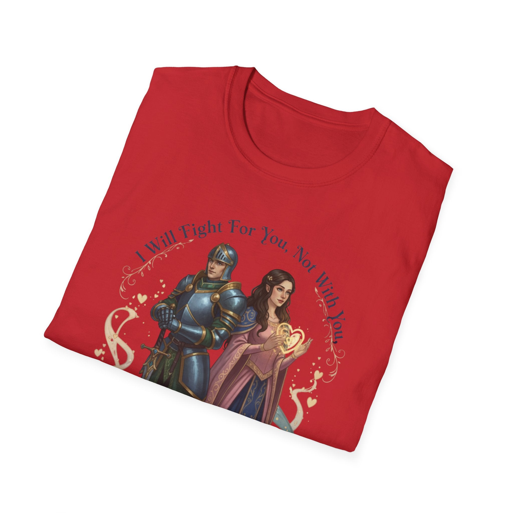 I Will Fight For You, Not With You Illustration T-Shirt | Fantasy Couple, Viper Motif