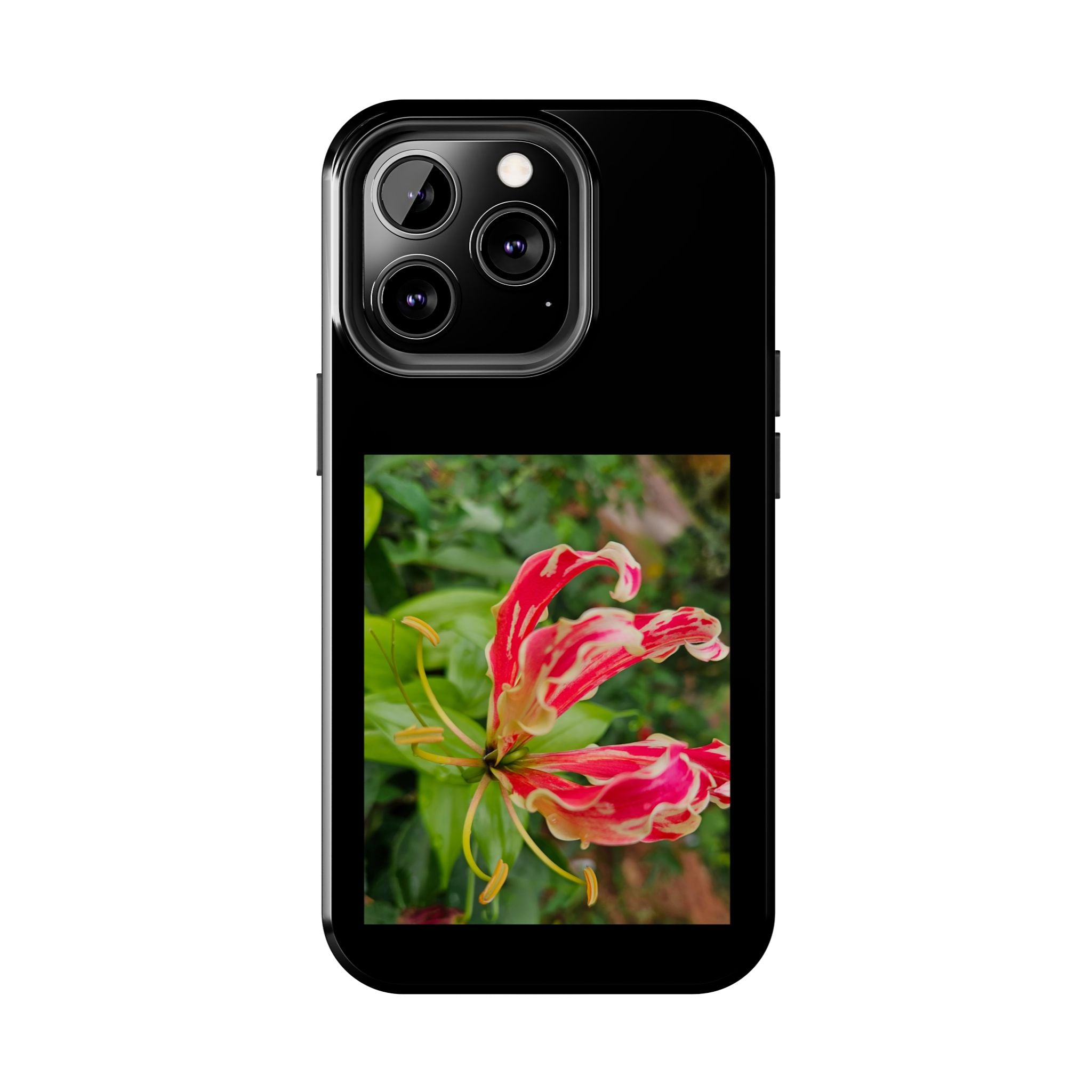 Gloriosa Lily Tough Phone Case | Red Tropical Flower Phone Case