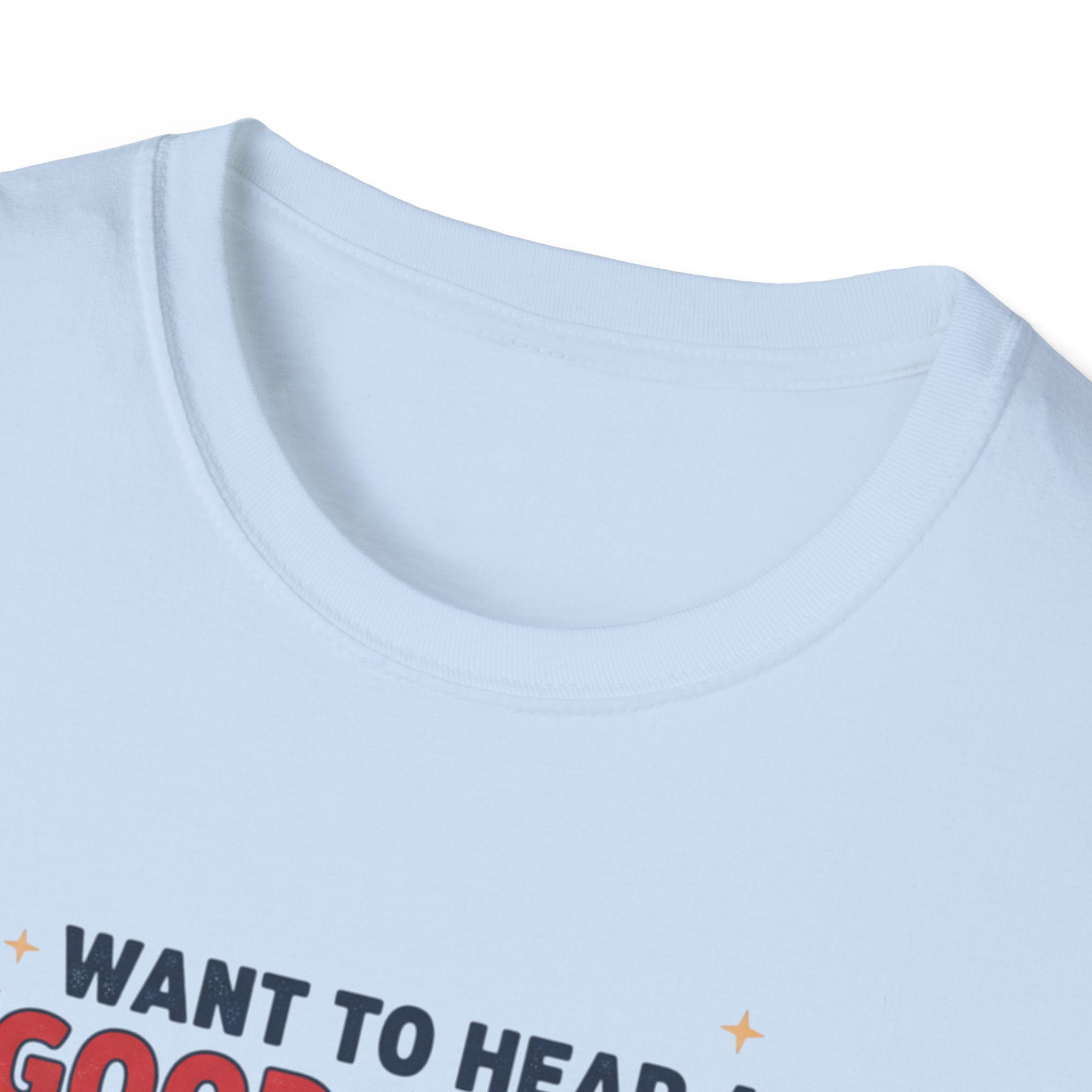 'Want to Hear a Good Knock Knock Joke?' T-Shirt — Novelty Door Cartoon Tee