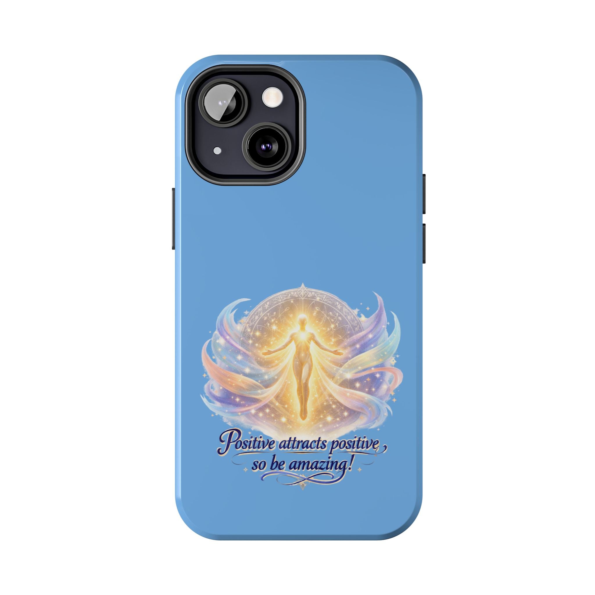 Positive Attracts Positive angel artwork Phone Case | inspirational spiritual design
