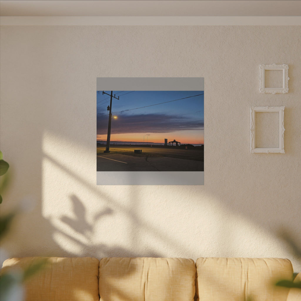 Sunset Pier Silhouette Canvas | Stretched Matte Wall Art