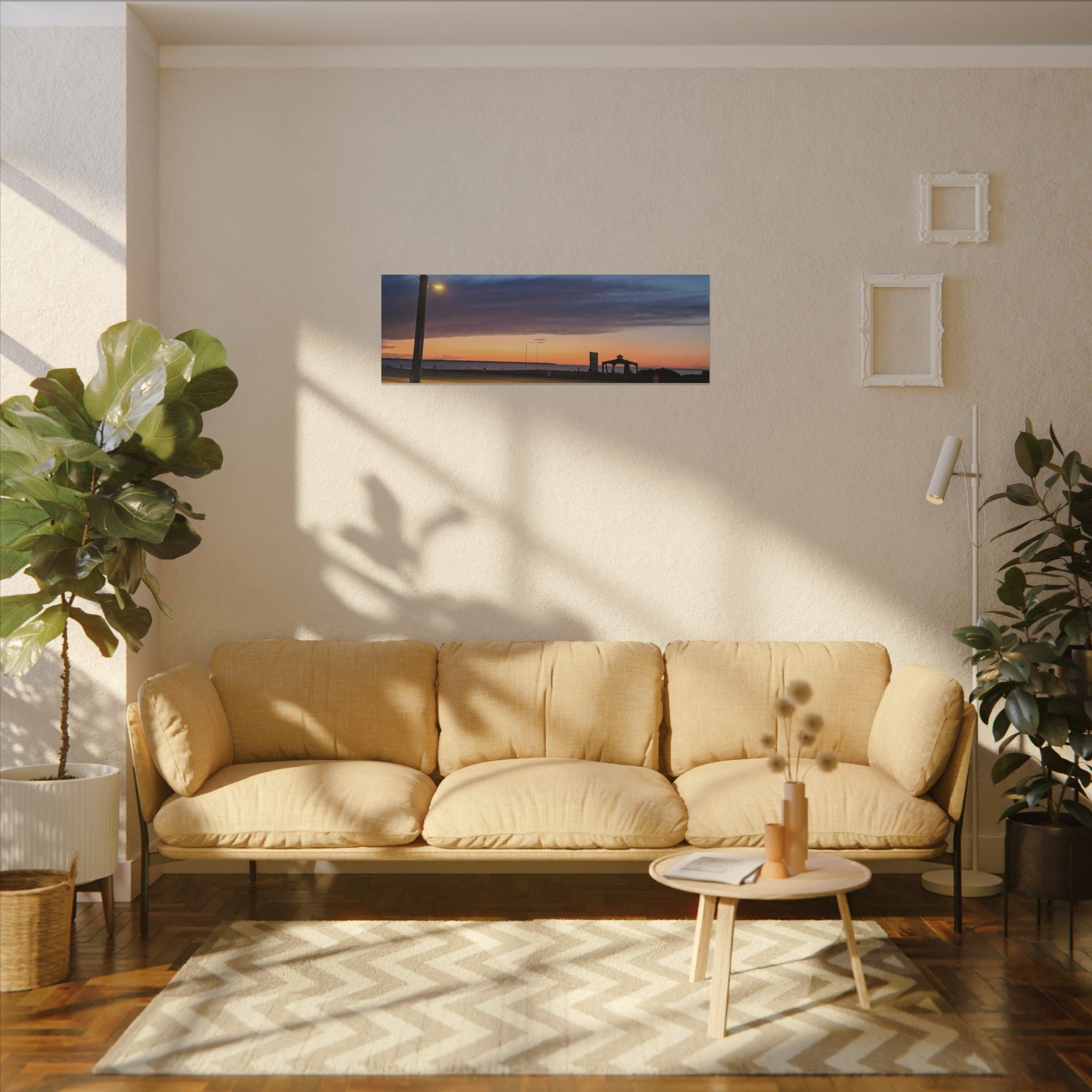 Sunset Pier Silhouette Canvas | Stretched Matte Wall Art