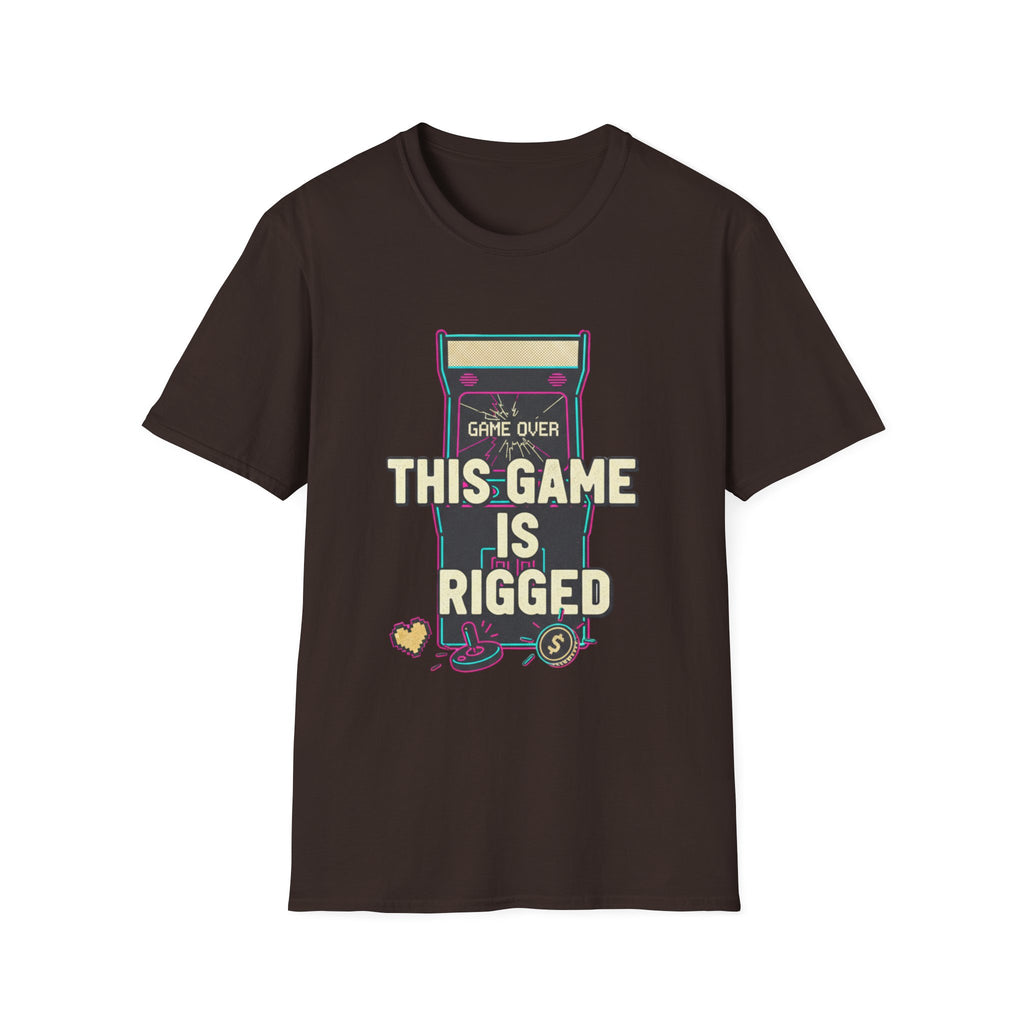 This Game Is Rigged T-Shirt | Retro Arcade Game Over Graphic Tee
