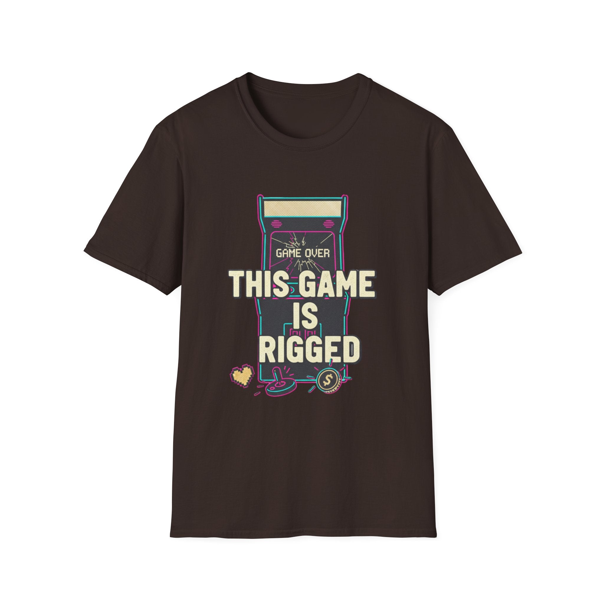 This Game Is Rigged T-Shirt | Retro Arcade Game Over Graphic Tee